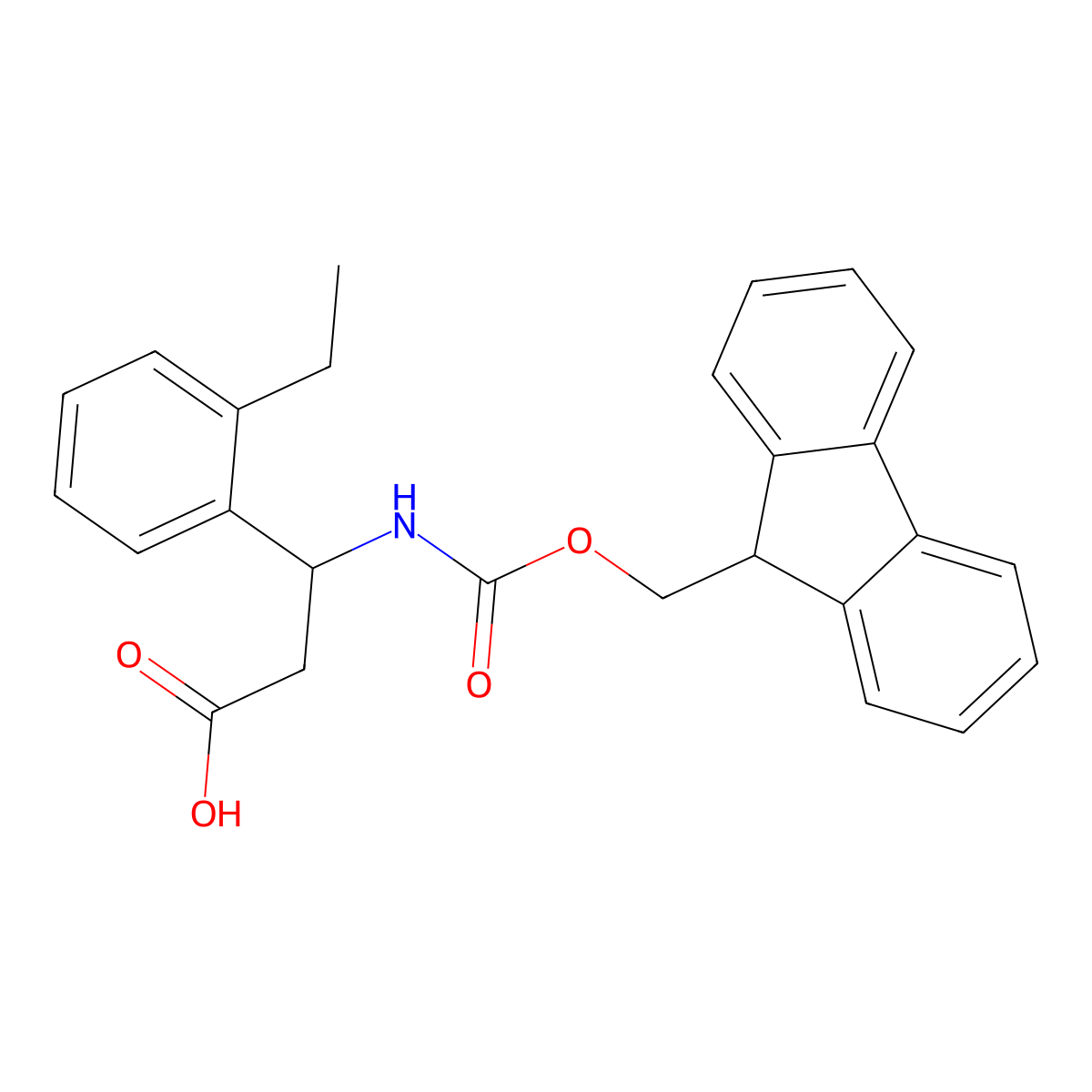 3-(2-ethylphenyl)-3-({[(9H-fluoren-9-yl)methoxy]carbonyl}amino)propanoic acid molecular structure, CAS 1691883-19-8