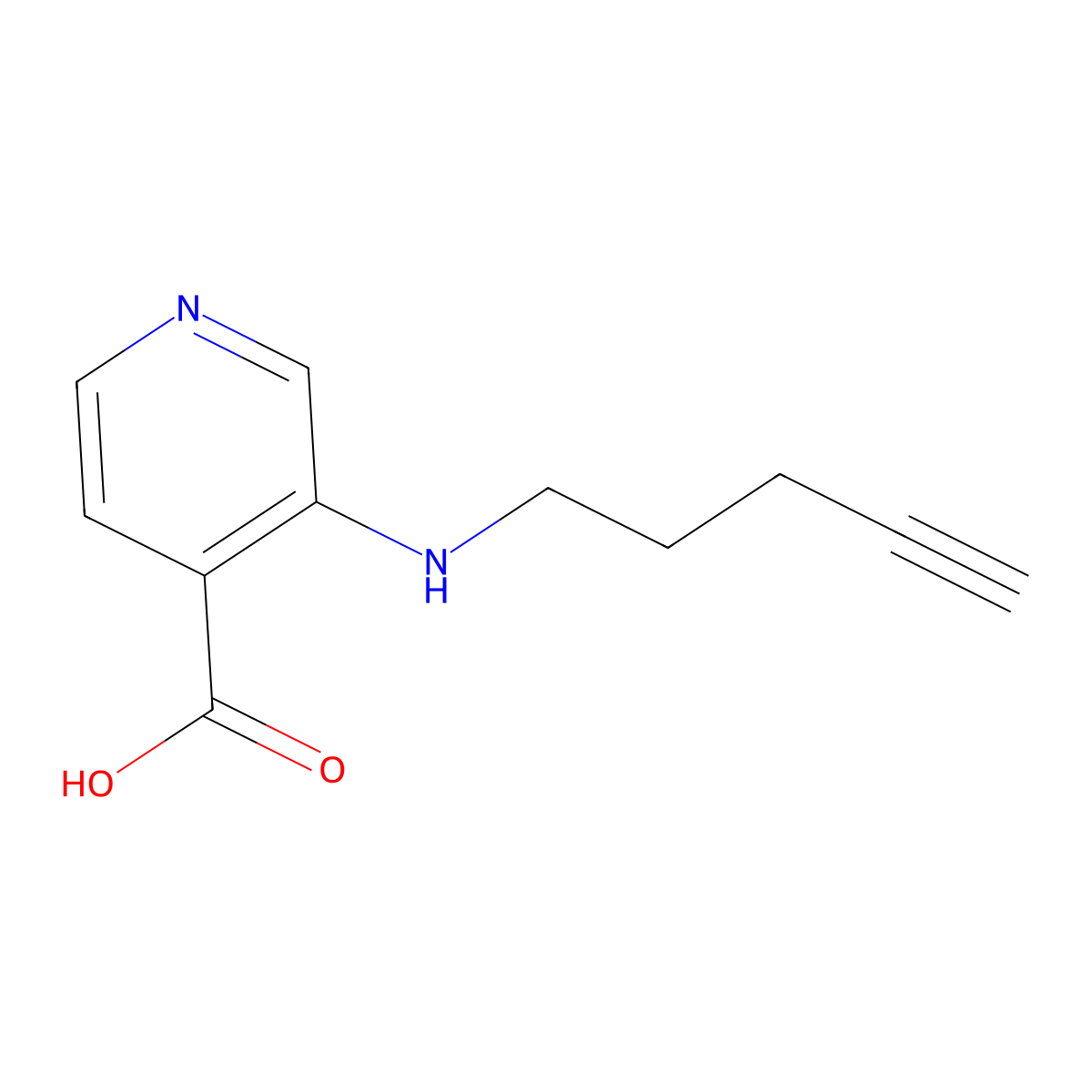 3-[(Pent-4-yn-1-yl)amino]pyridine-4-carboxylic acid molecular structure, CAS 1691884-86-2