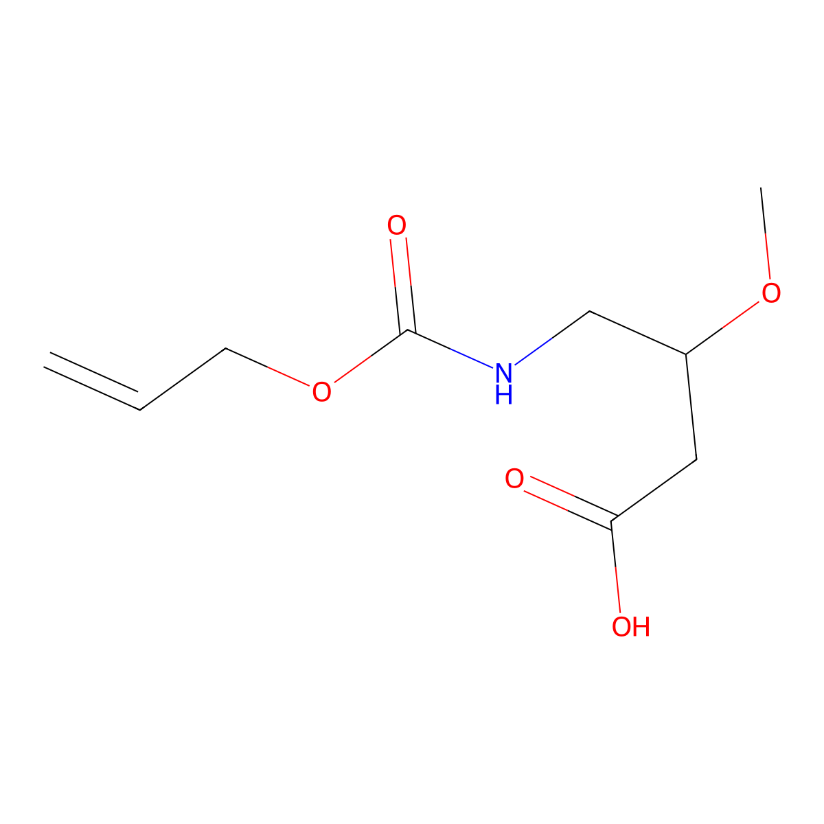 3-Methoxy-4-{[(prop-2-en-1-yloxy)carbonyl]amino}butanoic acid molecular structure, CAS 1691898-55-1