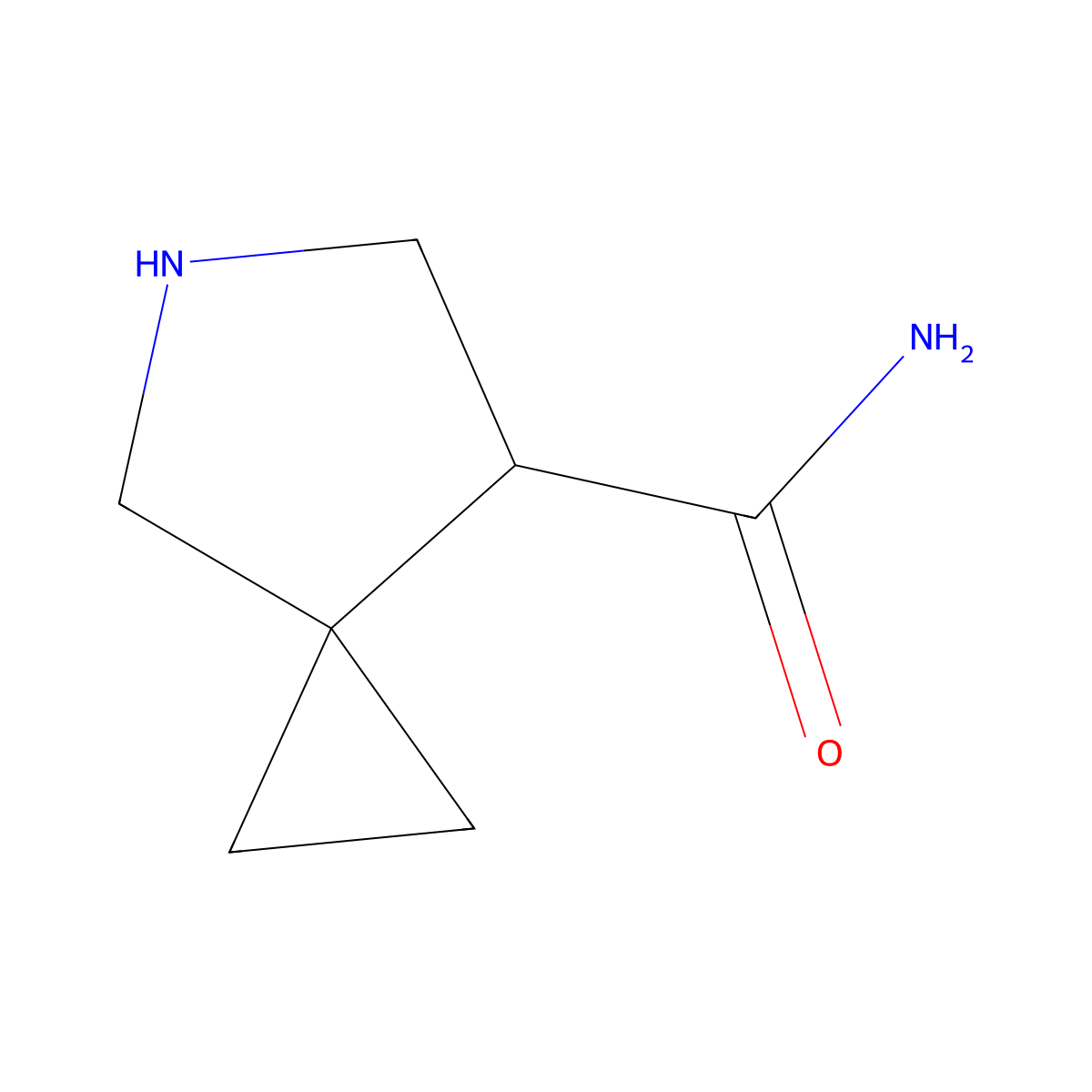 5-Azaspiro[2.4]heptane-7-carboxamide molecular structure, CAS 1691919-28-4