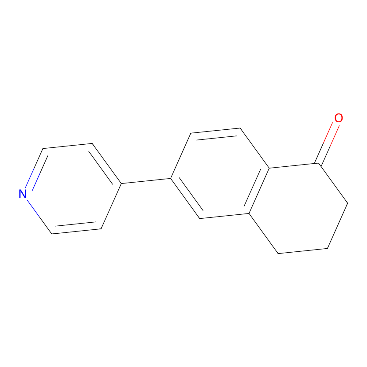 6-(pyridin-4-yl)-3,4-dihydronaphthalen-1(2H)-one molecular structure, CAS 169192-55-6
