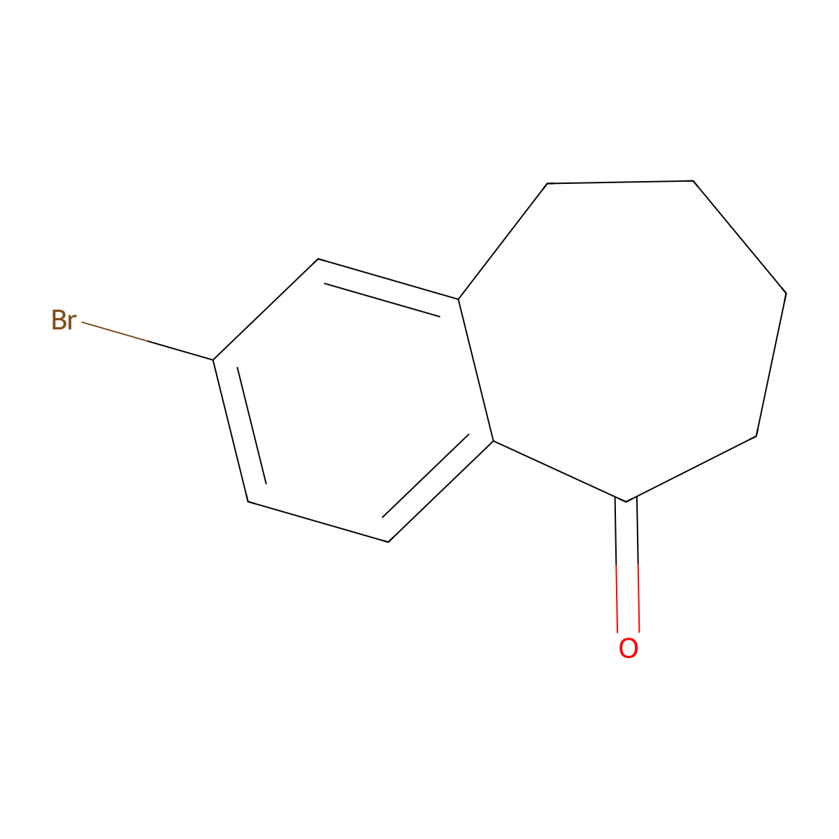 2-bromo-6,7,8,9-tetrahydro-5H-benzo(7)annulen-5-one molecular structure, CAS 169192-93-2