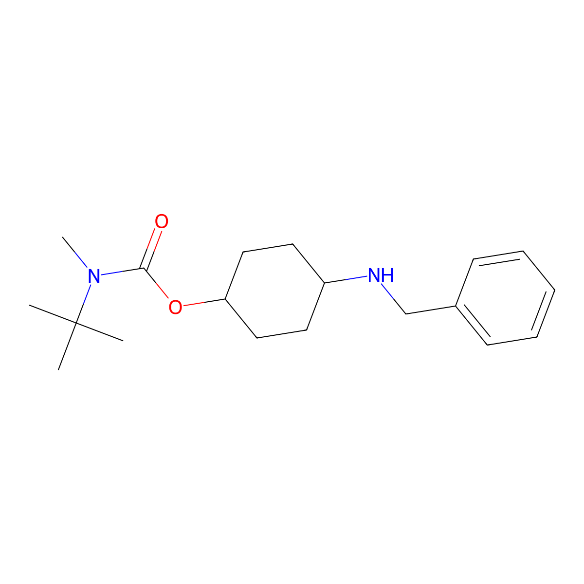 Tert-butyl 4-(benzylamino)cyclohexyl methylcarbamate molecular structure, CAS 1691927-25-9