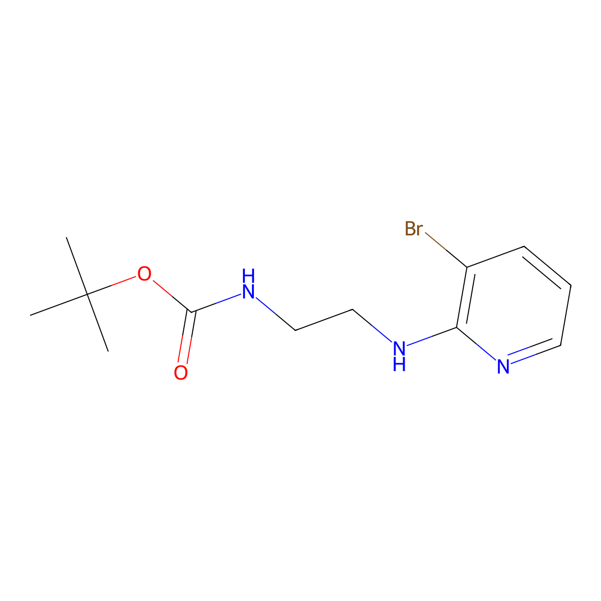 tert-butyl N-{2-[(3-bromopyridin-2-yl)amino]ethyl}carbamate molecular structure, CAS 1691927-51-1