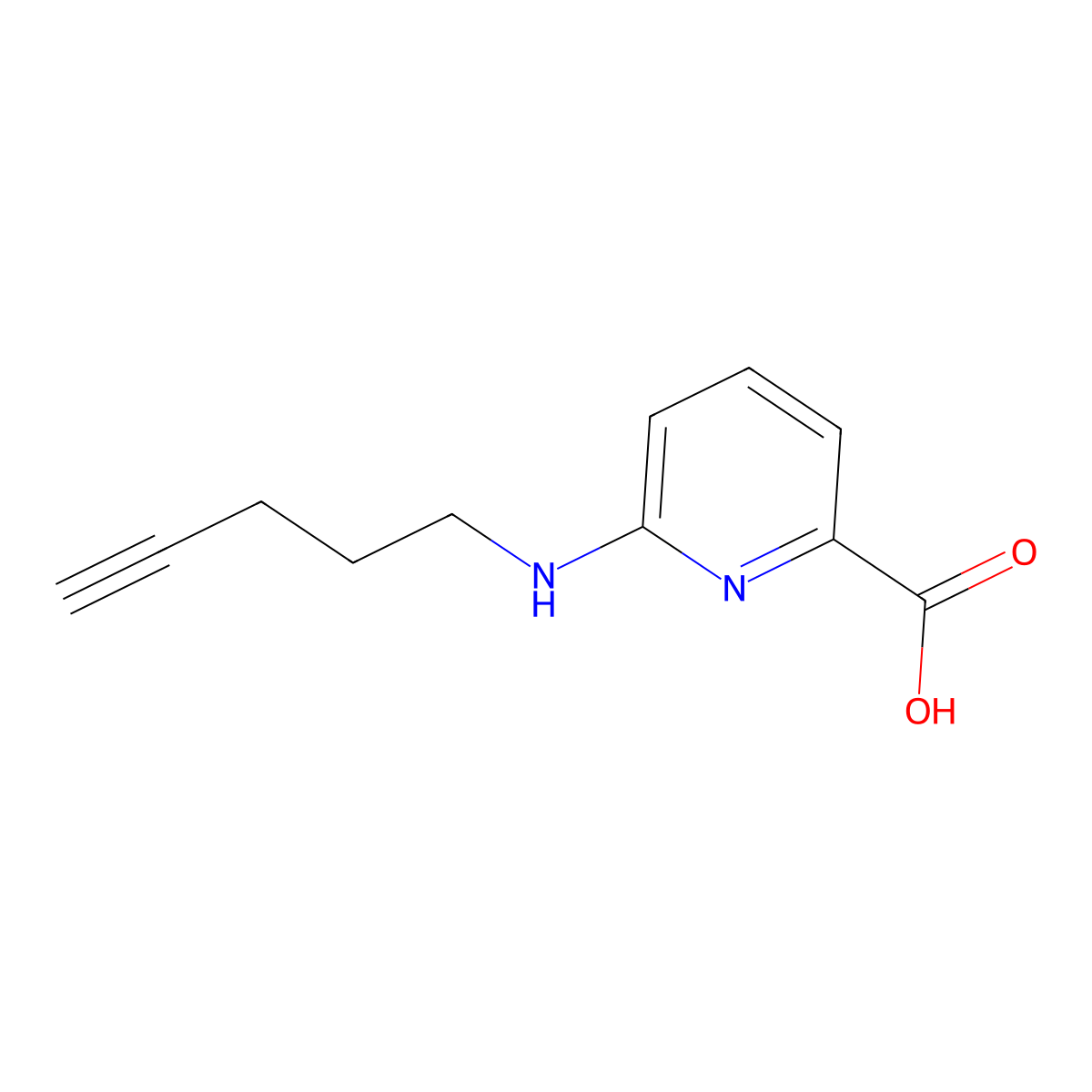 6-[(Pent-4-yn-1-yl)amino]pyridine-2-carboxylic acid molecular structure, CAS 1691929-91-5