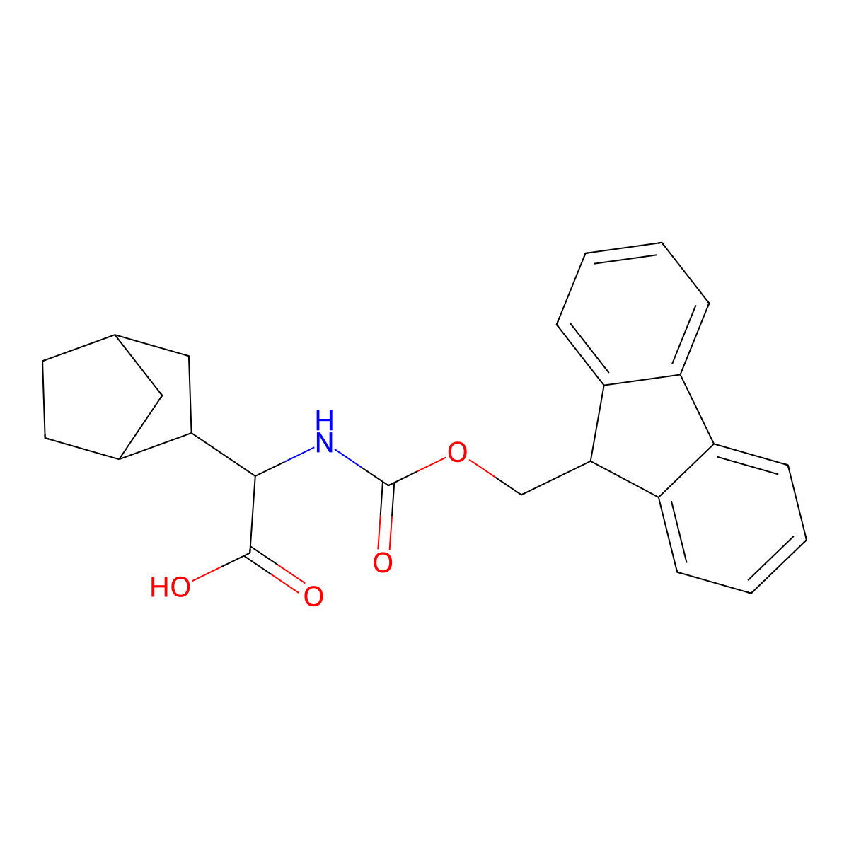 2-{bicyclo[2.2.1]heptan-2-yl}-2-({[(9H-fluoren-9-yl)methoxy]carbonyl}amino)acetic acid molecular structure, CAS 1691932-59-8