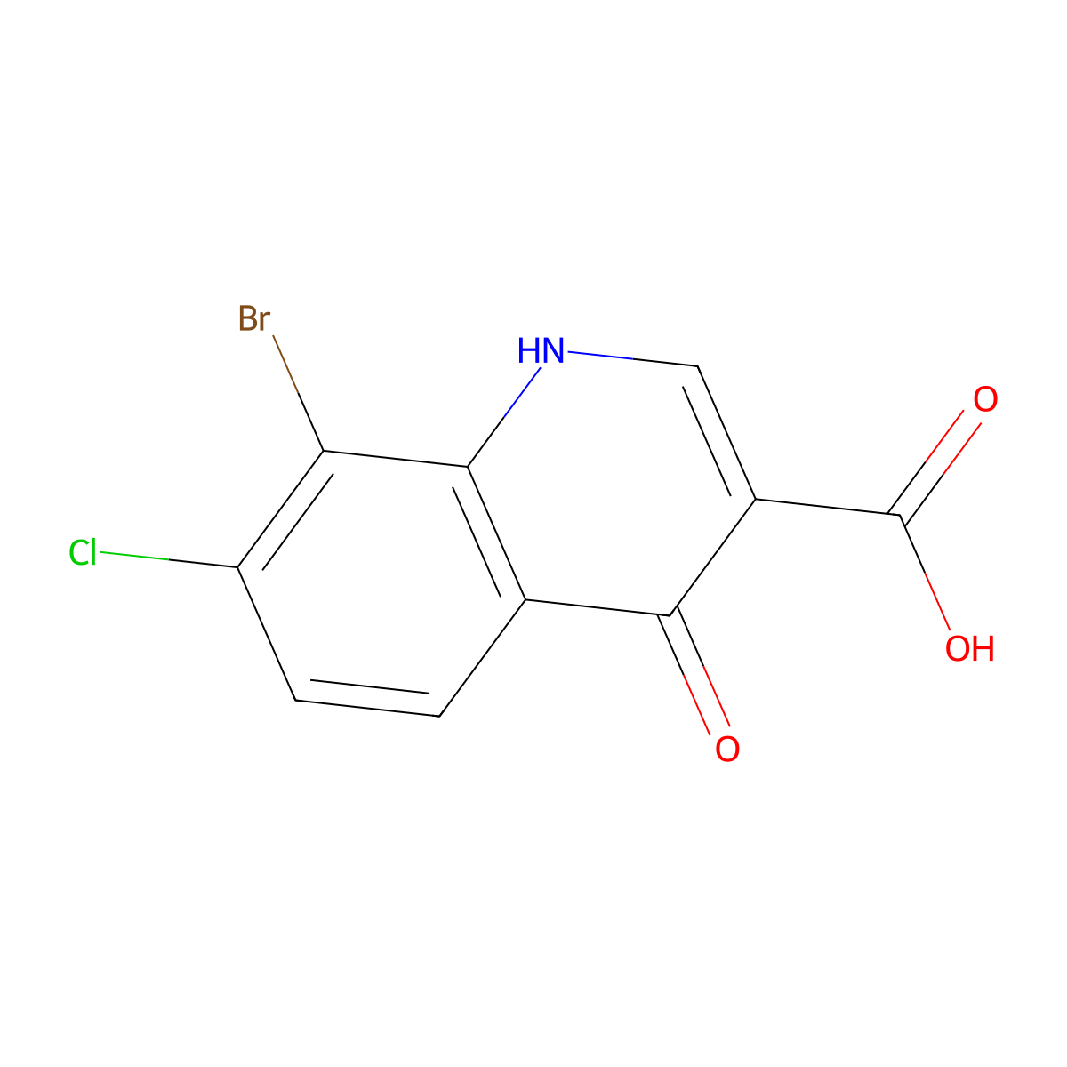 8-Bromo-7-chloro-4-oxo-1,4-dihydroquinoline-3-carboxylic acid molecular structure, CAS 1691937-21-9