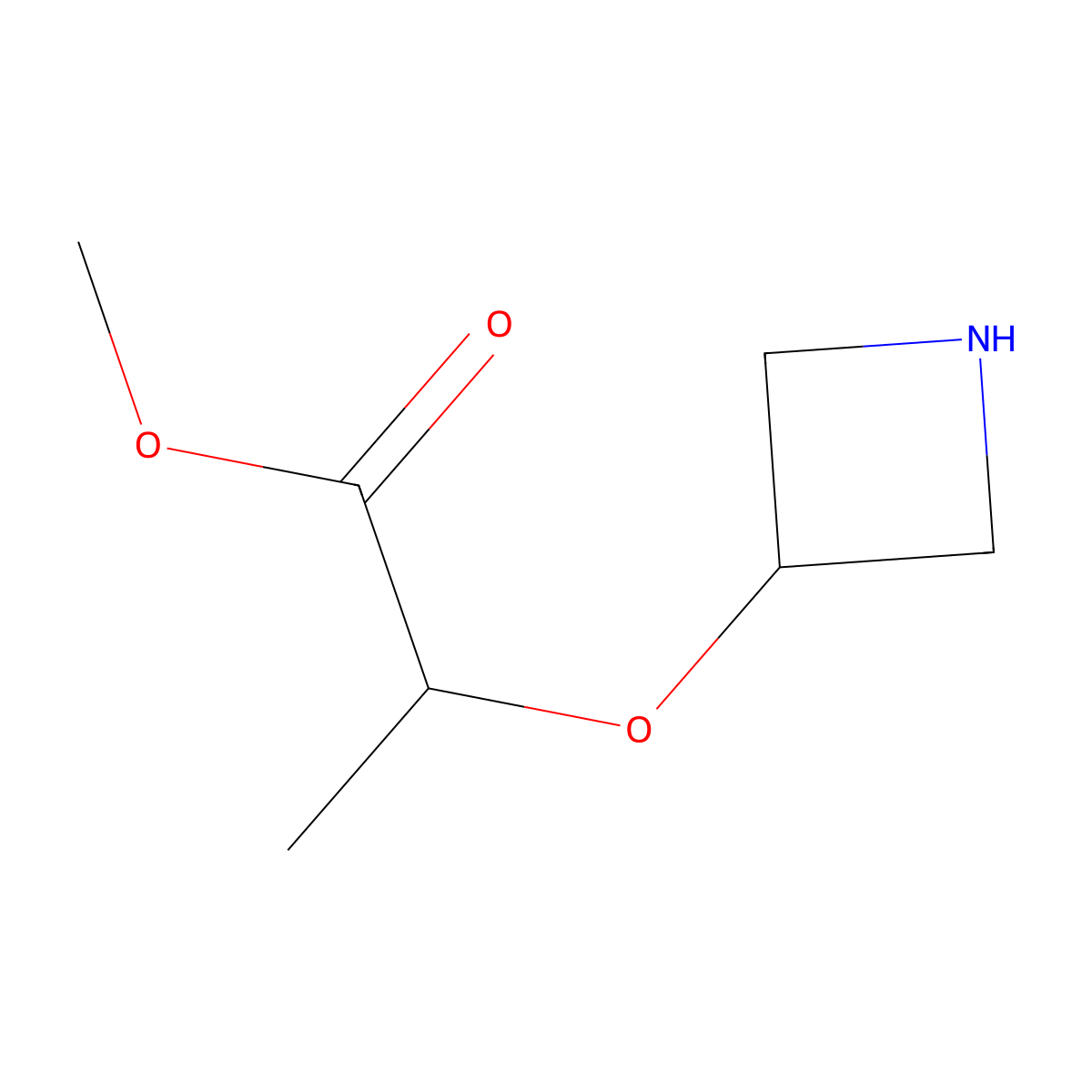 Methyl 2-(azetidin-3-yloxy)propanoate molecular structure, CAS 1691939-02-2