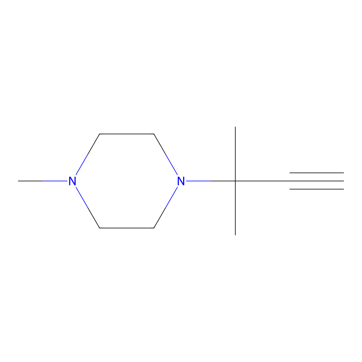 1-Methyl-4-(2-methylbut-3-yn-2-yl)piperazine molecular structure, CAS 169194-80-3