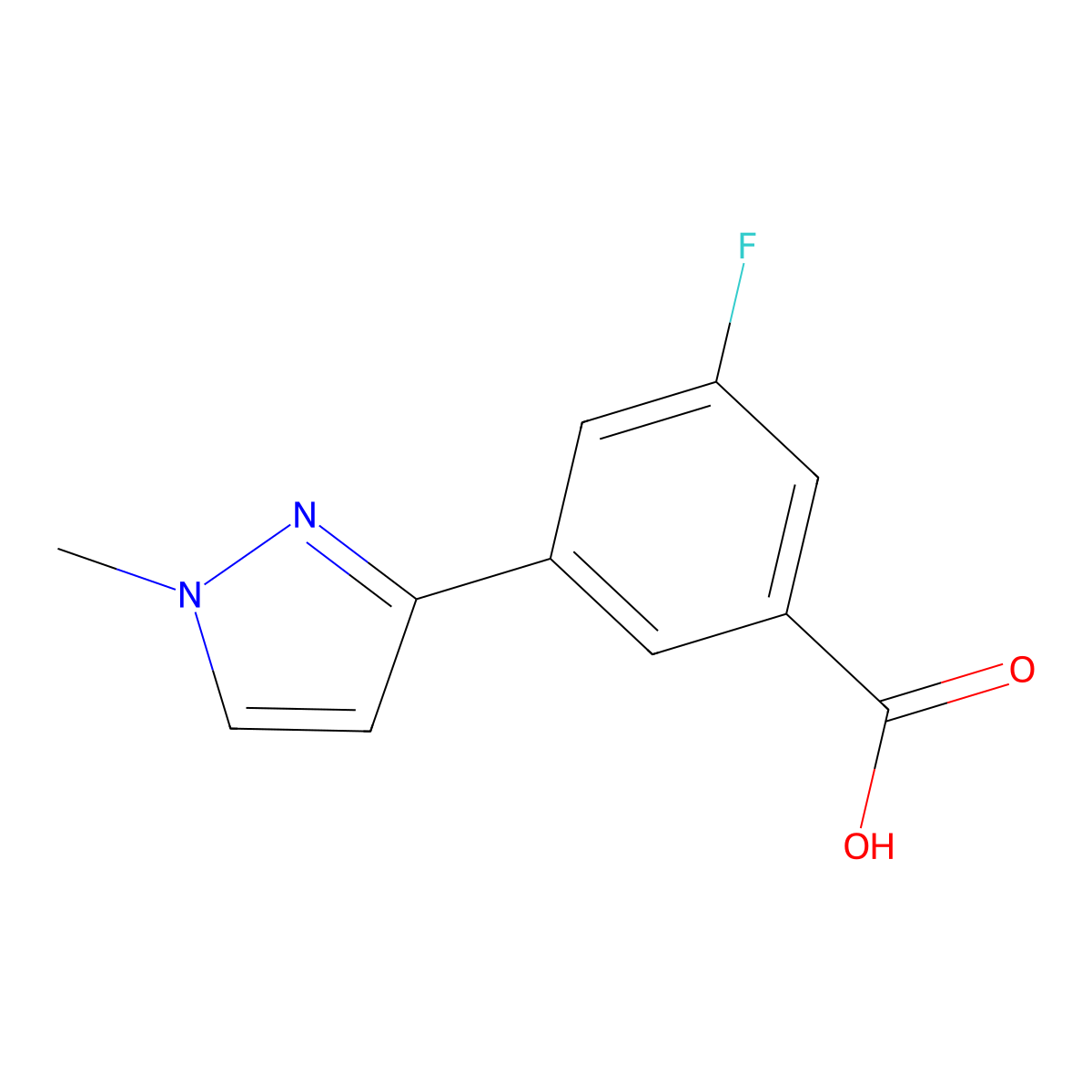 3-fluoro-5-(1-methyl-1H-pyrazol-3-yl)benzoic acid molecular structure, CAS 1691945-67-1