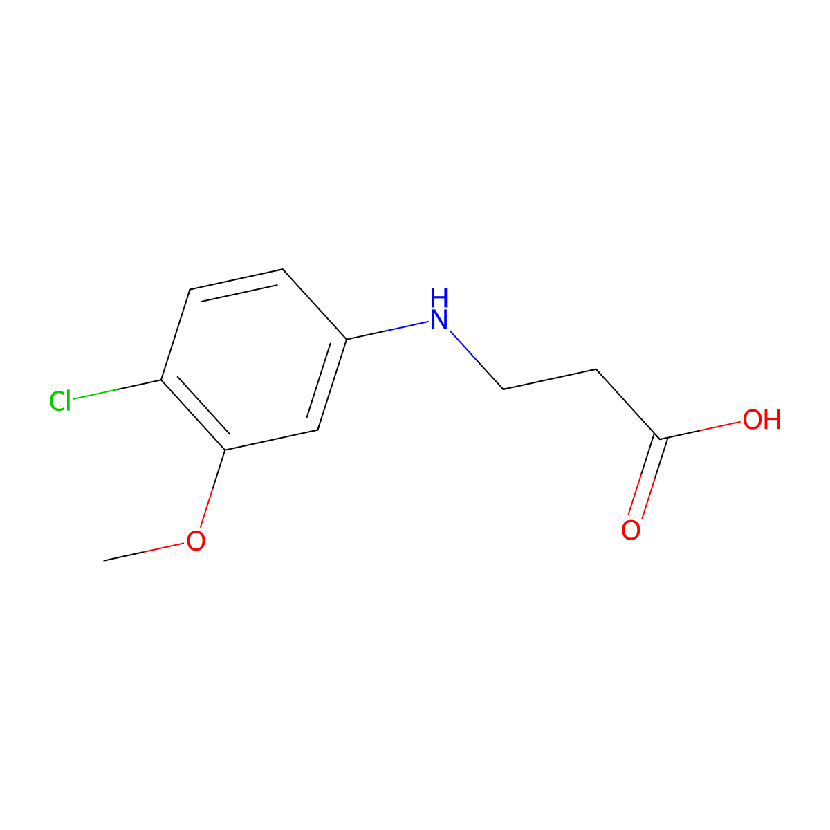 3-((4-Chloro-3-methoxyphenyl)amino)propanoic acid molecular structure, CAS 1691949-39-9