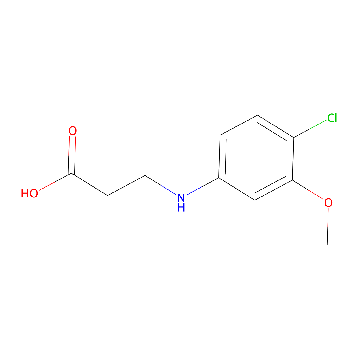 3-((4-Chloro-3-methoxyphenyl)amino)propanoic acid molecular structure, CAS 1691949-39-9
