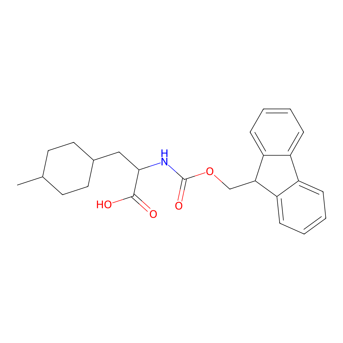 2-({[(9H-fluoren-9-yl)methoxy]carbonyl}amino)-3-(4-methylcyclohexyl)propanoic acid molecular structure, CAS 1691959-04-2