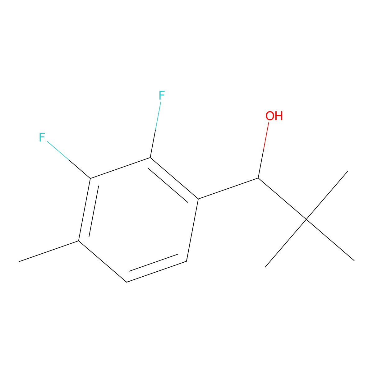 1-(2,3-Difluoro-4-methylphenyl)-2,2-dimethylpropan-1-ol molecular structure, CAS 1691961-38-2