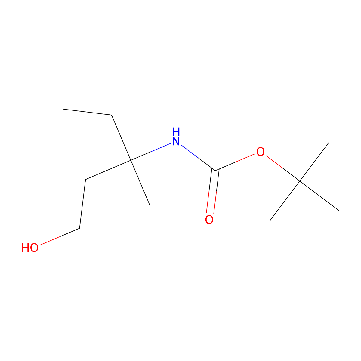 tert-butyl N-(1-hydroxy-3-methylpentan-3-yl)carbamate molecular structure, CAS 1691983-70-6