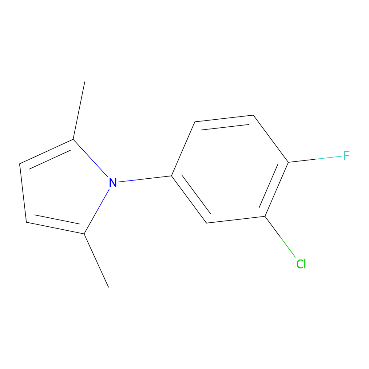 1-(3-Chloro-4-fluorophenyl)-2,5-dimethyl-1h-pyrrole molecular structure, CAS 1692-00-8