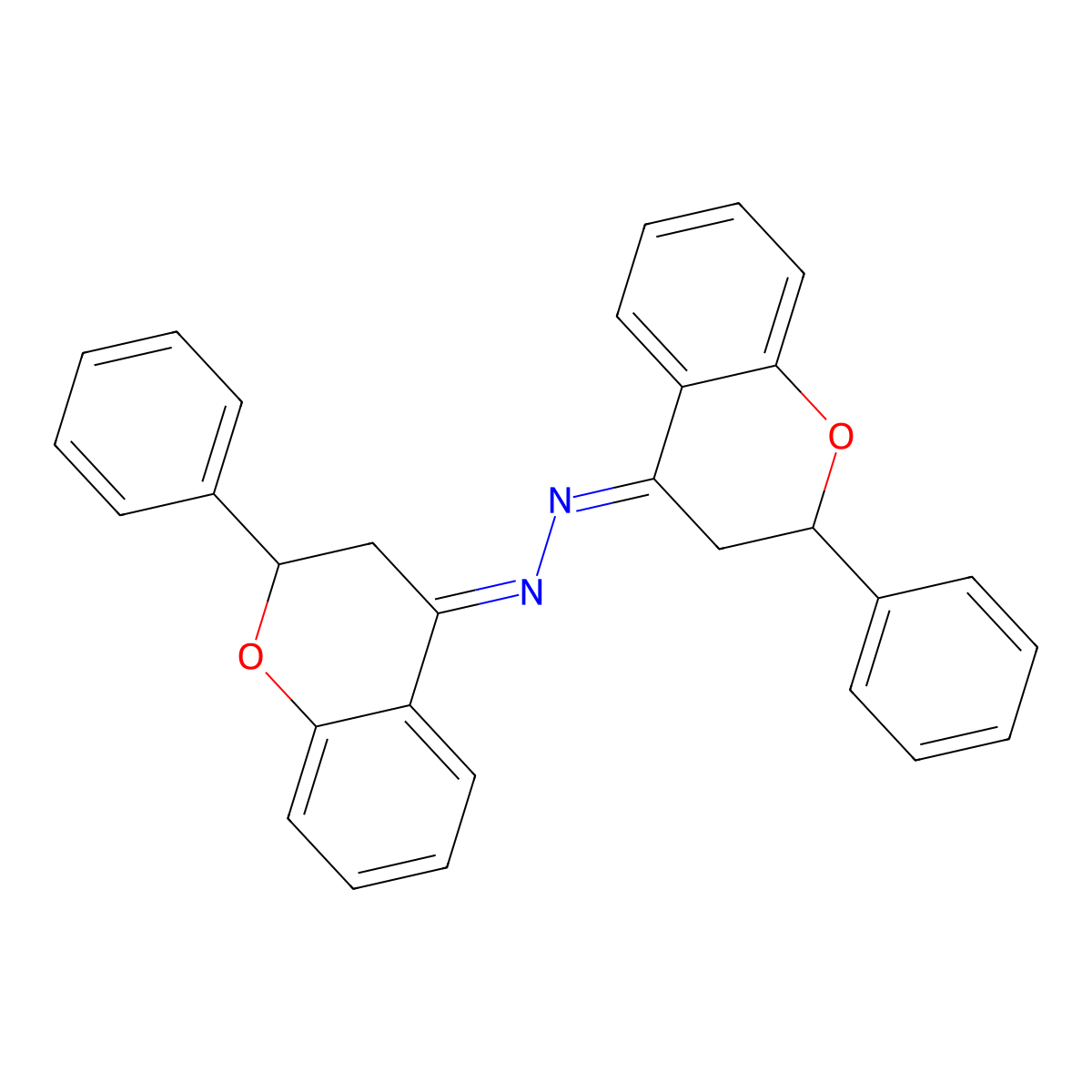 2,3-Dihydro-2-phenyl-4-benzopyrone (2,3-dihydro-2-phenyl-4H-1-benzopyran-4-ylidene)hydrazone molecular structure, CAS 1692-45-1