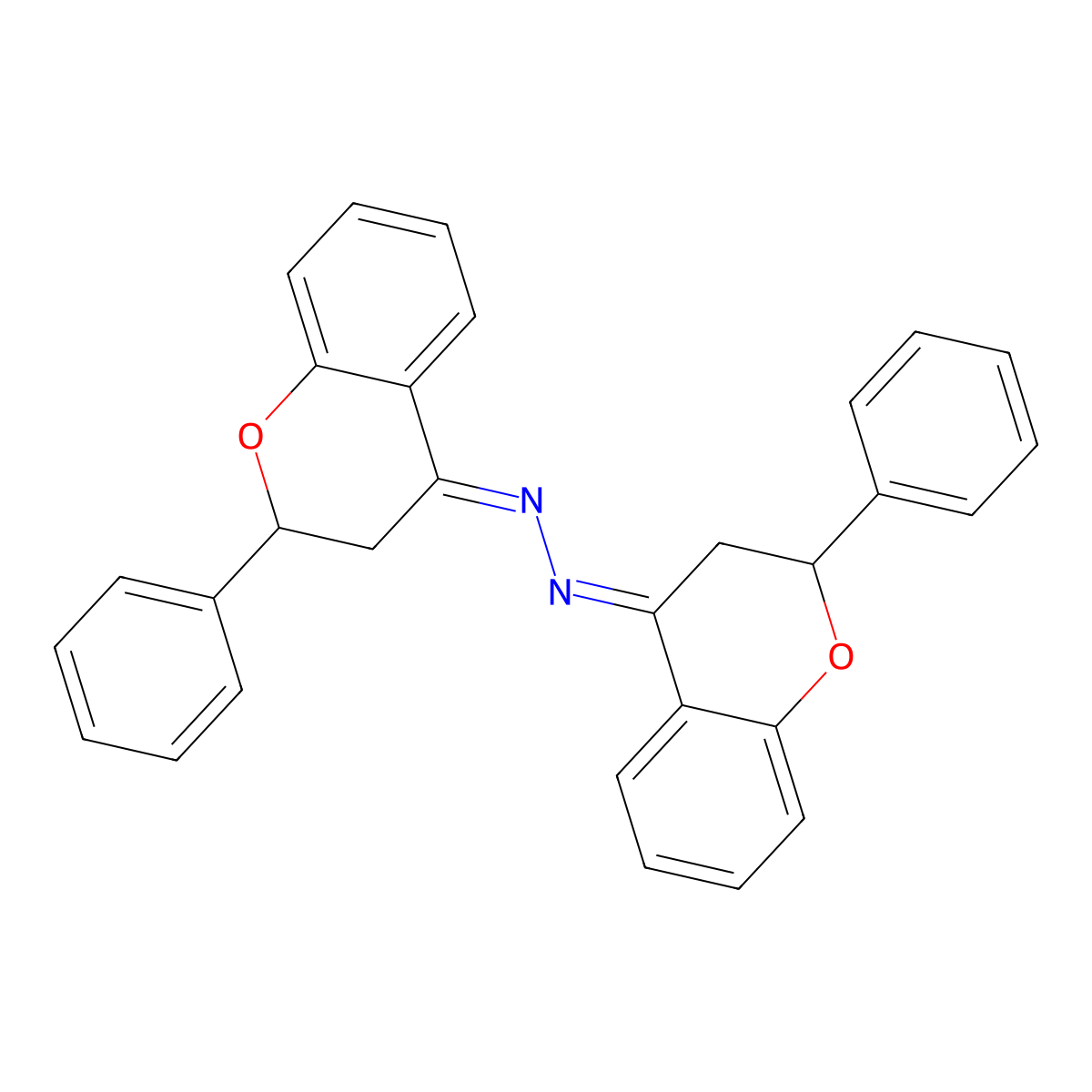 2,3-Dihydro-2-phenyl-4-benzopyrone (2,3-dihydro-2-phenyl-4H-1-benzopyran-4-ylidene)hydrazone molecular structure, CAS 1692-45-1