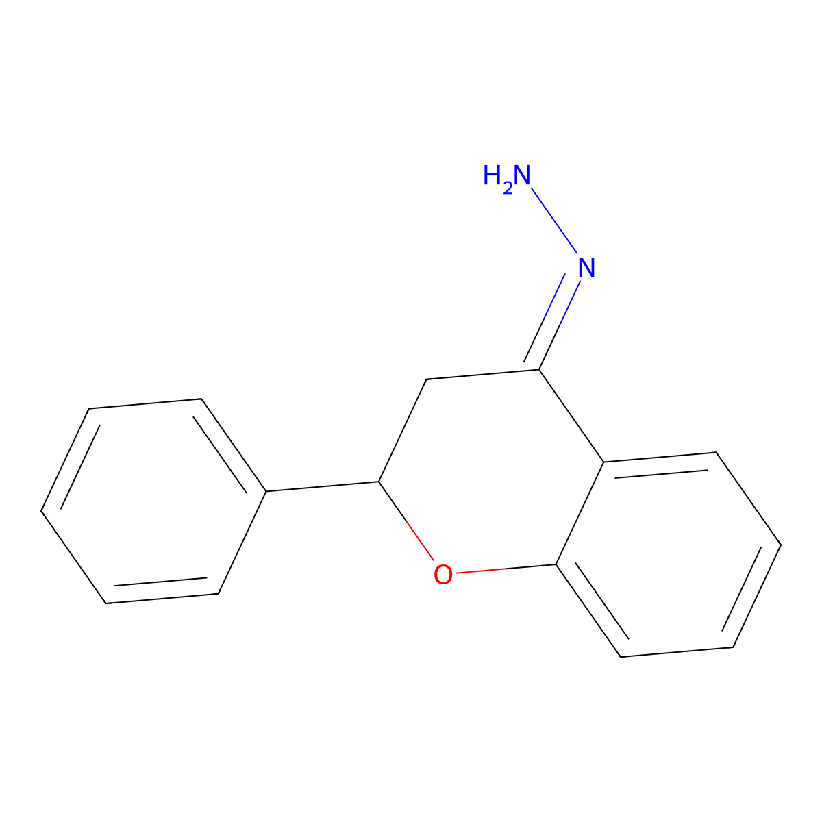 (2-Phenylchroman-4-ylidene)hydrazine molecular structure, CAS 1692-46-2