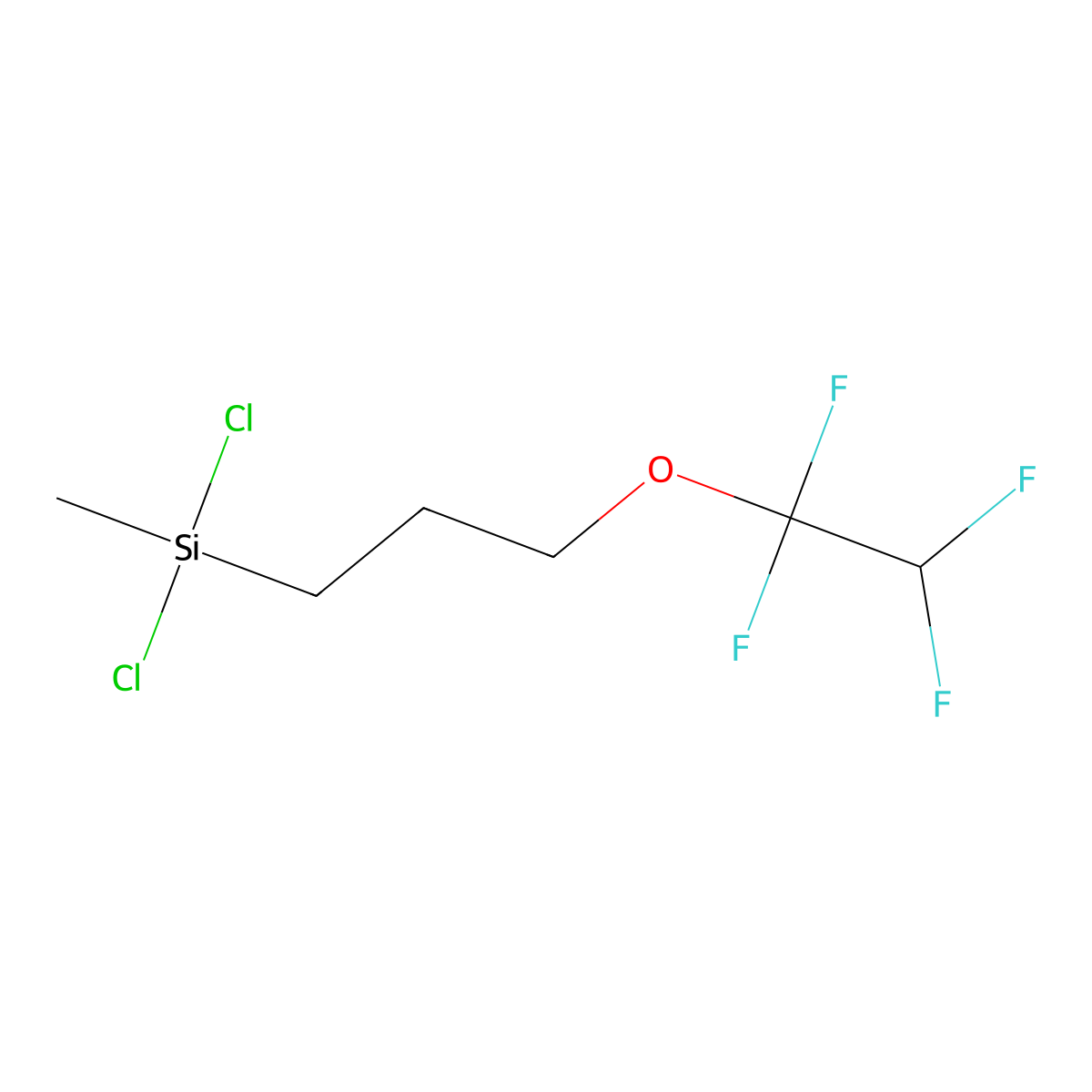 Dichloromethyl(3-(1,1,2,2-tetrafluoroethoxy)propyl)silane molecular structure, CAS 1692-54-2
