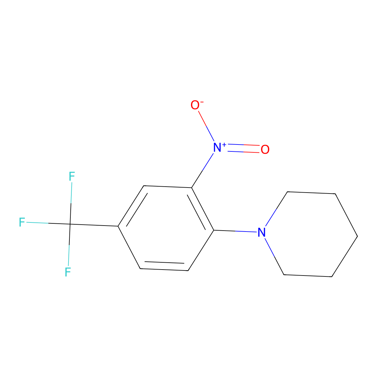 1-[2-Nitro-4-(trifluoromethyl)phenyl]piperidine molecular structure, CAS 1692-79-1