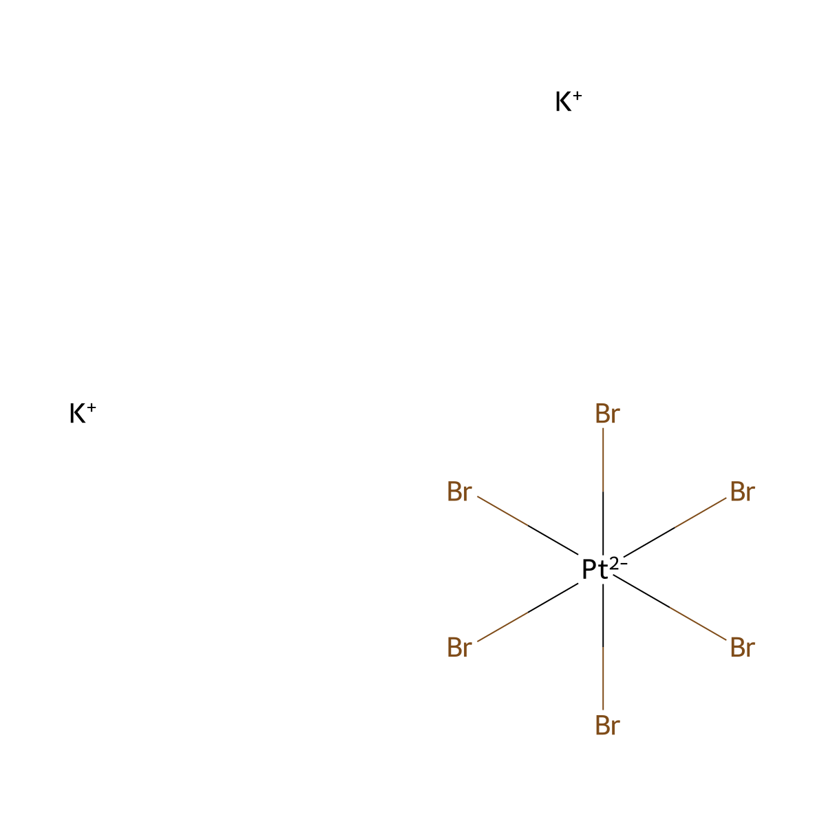 Potassium hexabromoplatinate(IV) molecular structure, CAS 16920-93-7