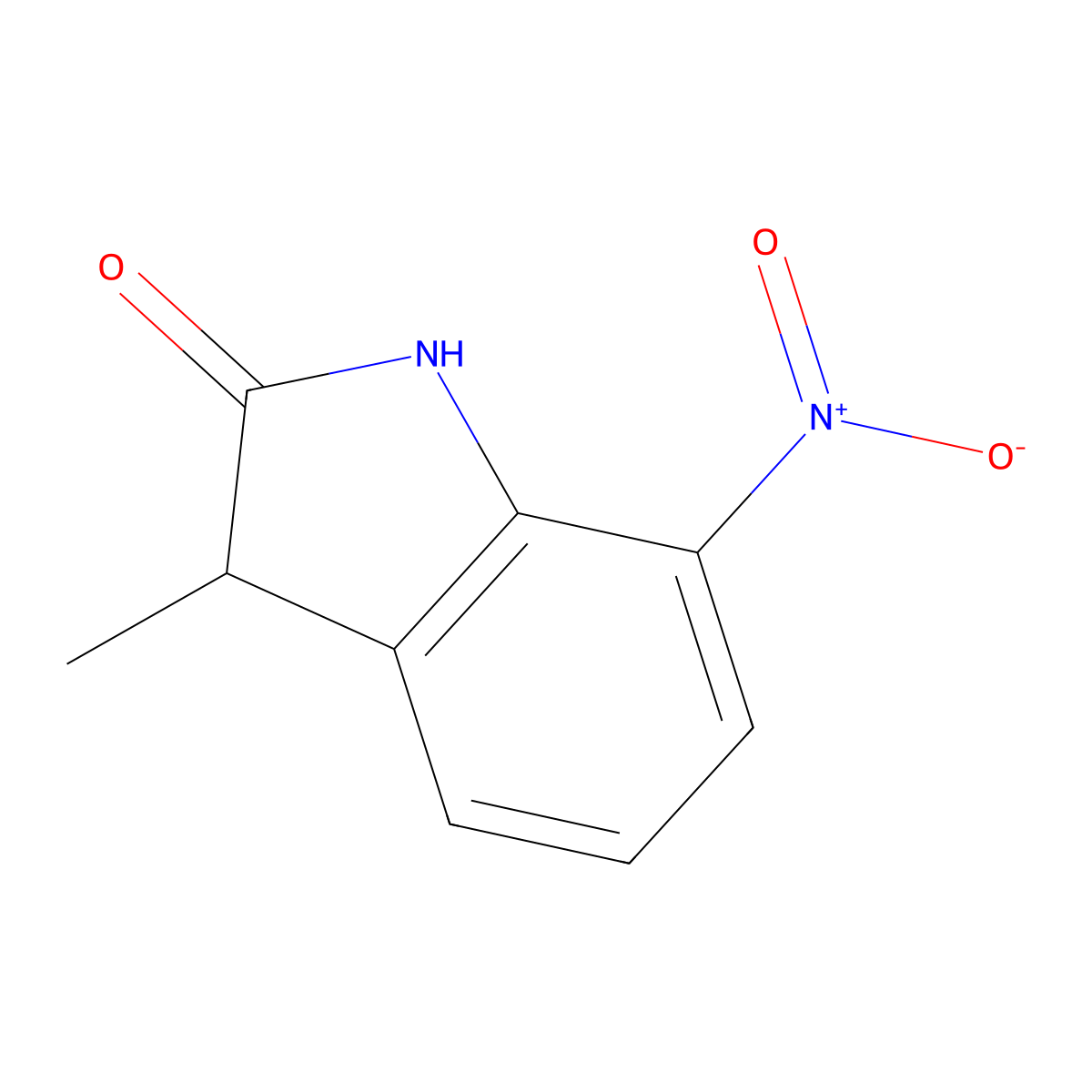 3-Methyl-7-nitro-2,3-dihydro-1H-indol-2-one molecular structure, CAS 1692019-45-6