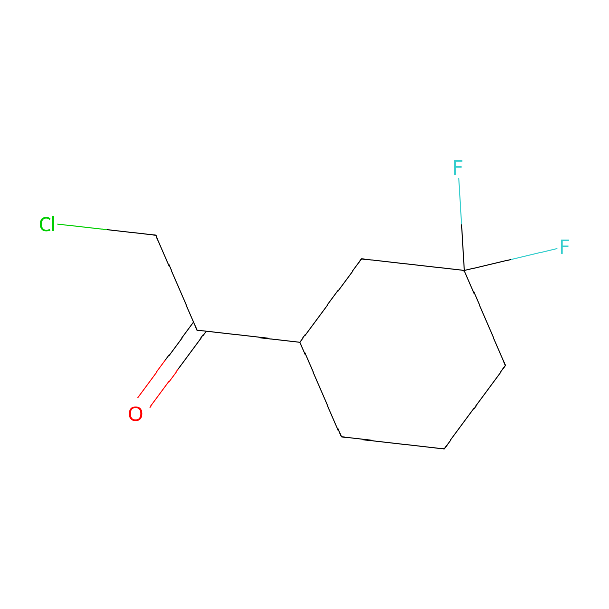 2-Chloro-1-(3,3-difluorocyclohexyl)ethan-1-one molecular structure, CAS 1692034-01-7