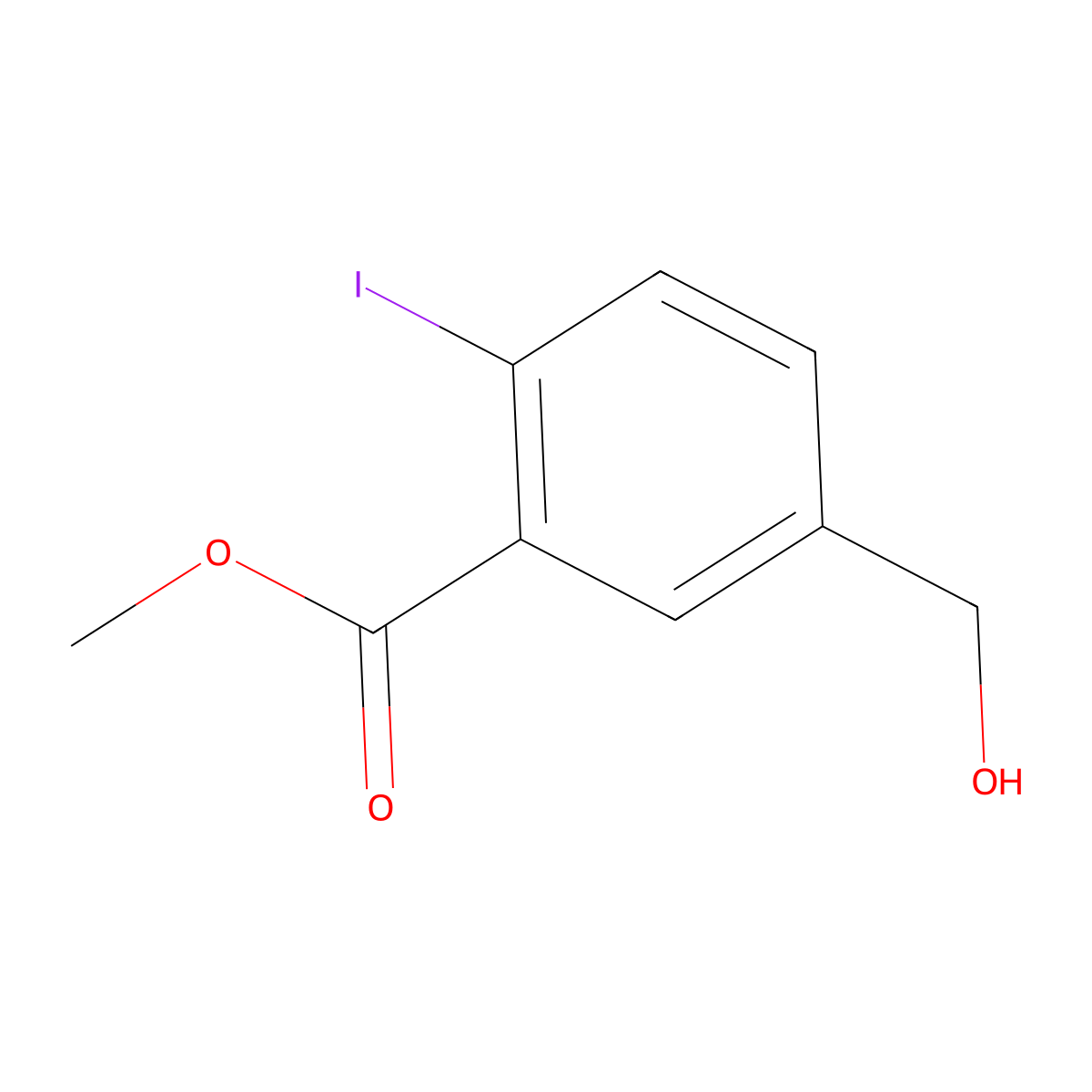 Methyl 5-(hydroxymethyl)-2-iodobenzoate molecular structure, CAS 169204-67-5