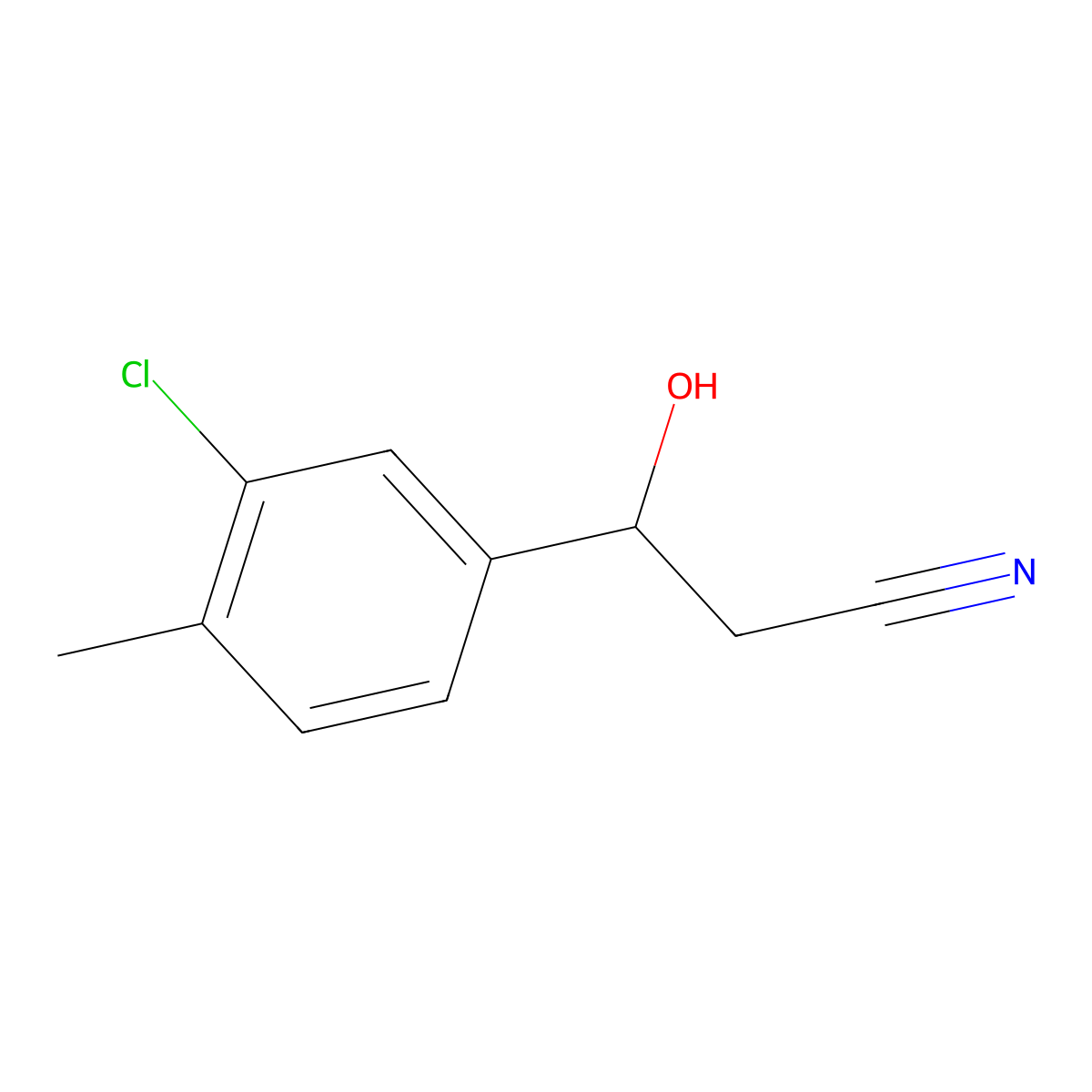 3-(3-Chloro-4-methylphenyl)-3-hydroxypropanenitrile molecular structure, CAS 1692048-27-3