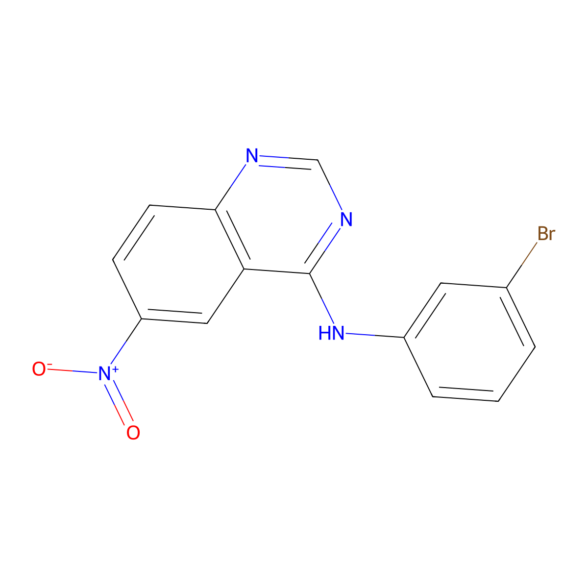 N-(3-Bromophenyl)-6-nitroquinazolin-4-amine molecular structure, CAS 169205-77-0