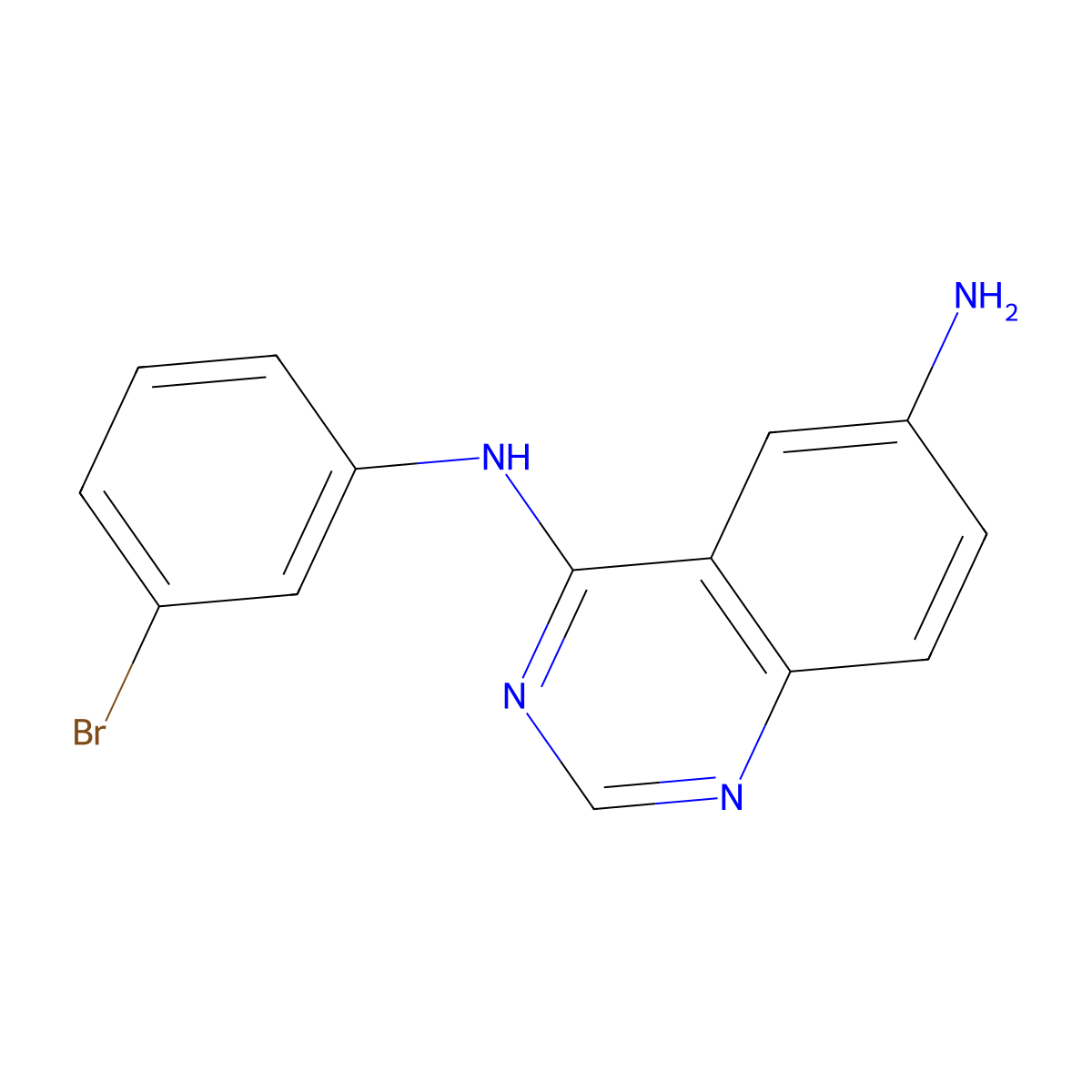 N4-(3-Bromophenyl)quinazoline-4,6-diamine molecular structure, CAS 169205-78-1