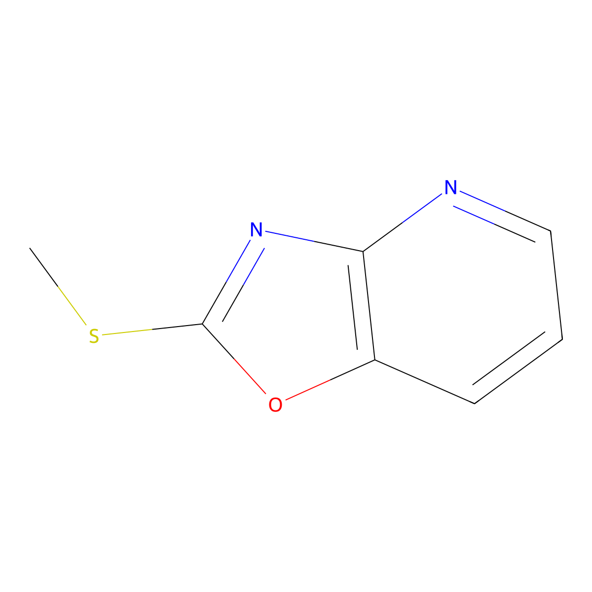2-(Methylsulfanyl)-(1,3)oxazolo(4,5-b)pyridine molecular structure, CAS 169205-95-2