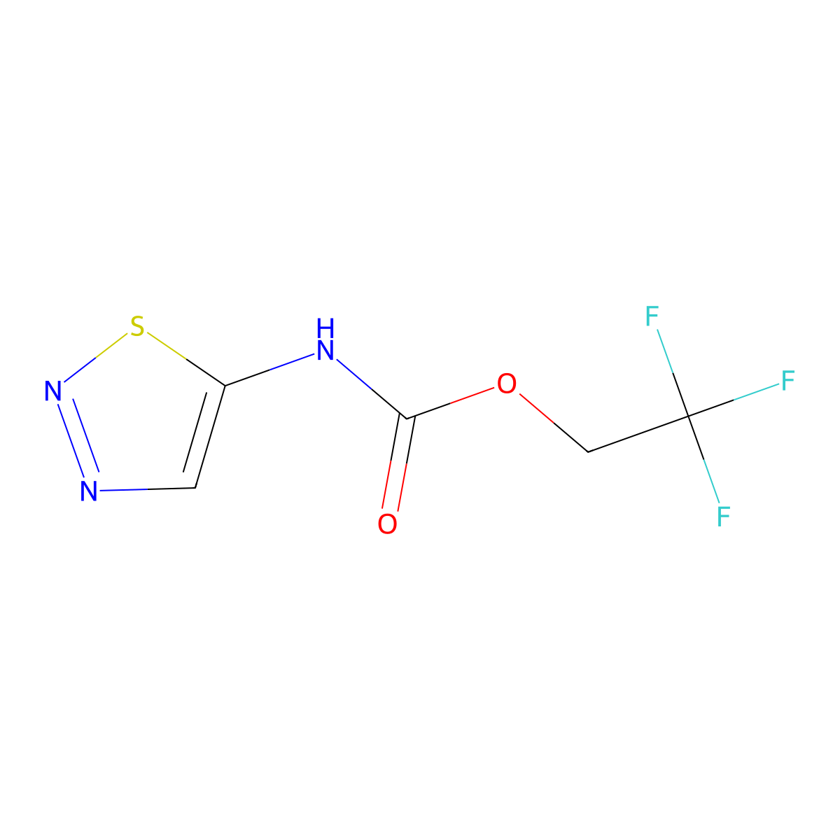 2,2,2-trifluoroethyl N-(1,2,3-thiadiazol-5-yl)carbamate molecular structure, CAS 1692055-31-4