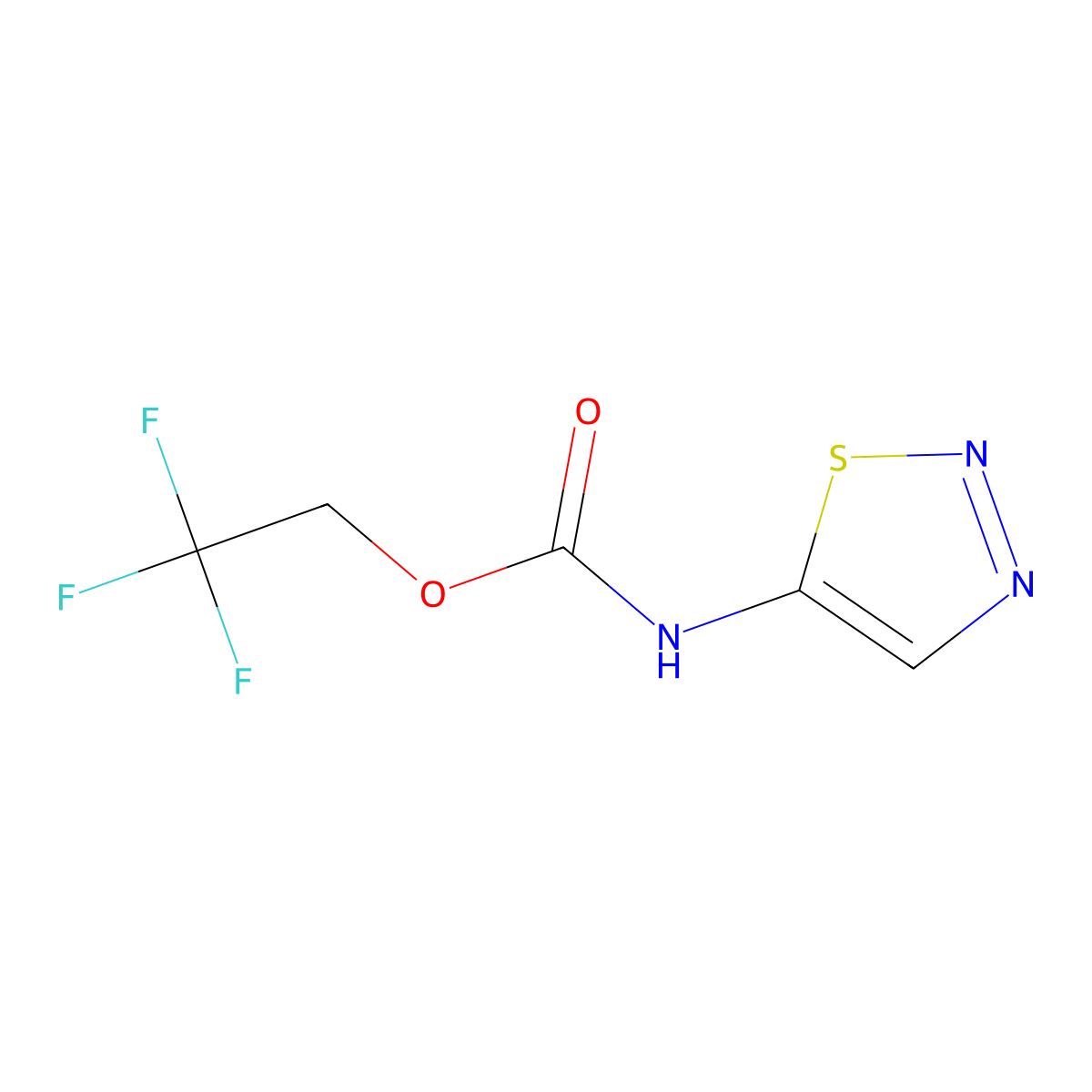 2,2,2-trifluoroethyl N-(1,2,3-thiadiazol-5-yl)carbamate molecular structure, CAS 1692055-31-4
