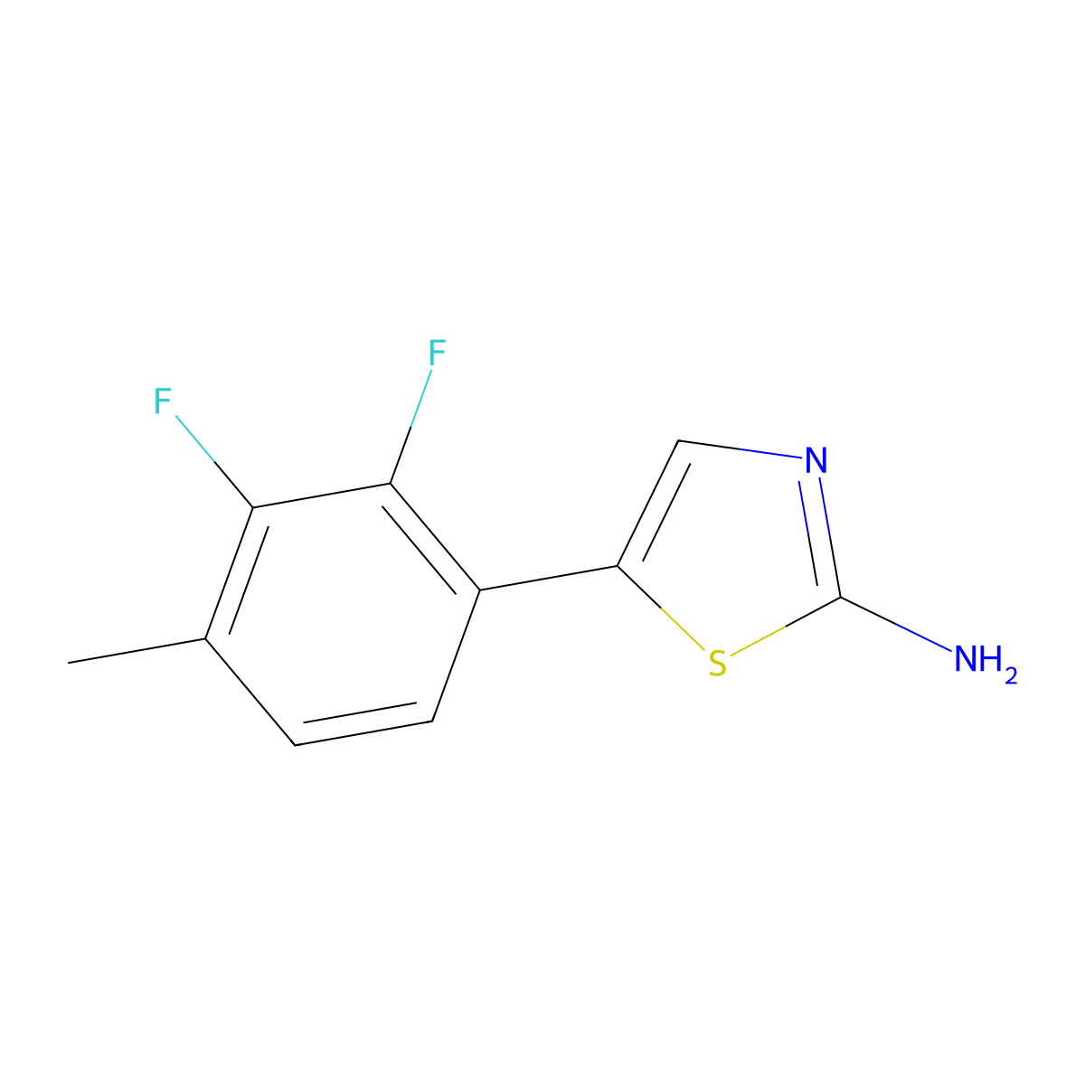 5-(2,3-Difluoro-4-methylphenyl)thiazol-2-amine molecular structure, CAS 1692057-01-4