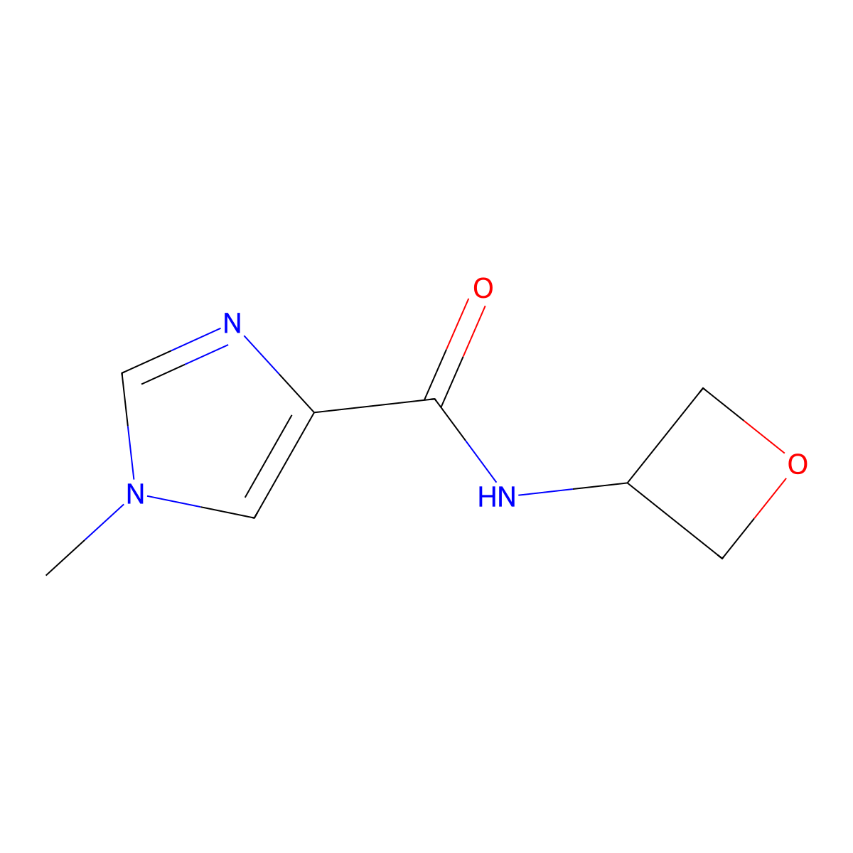 1-methyl-N-(oxetan-3-yl)-1H-imidazole-4-carboxamide molecular structure, CAS 1692058-69-7