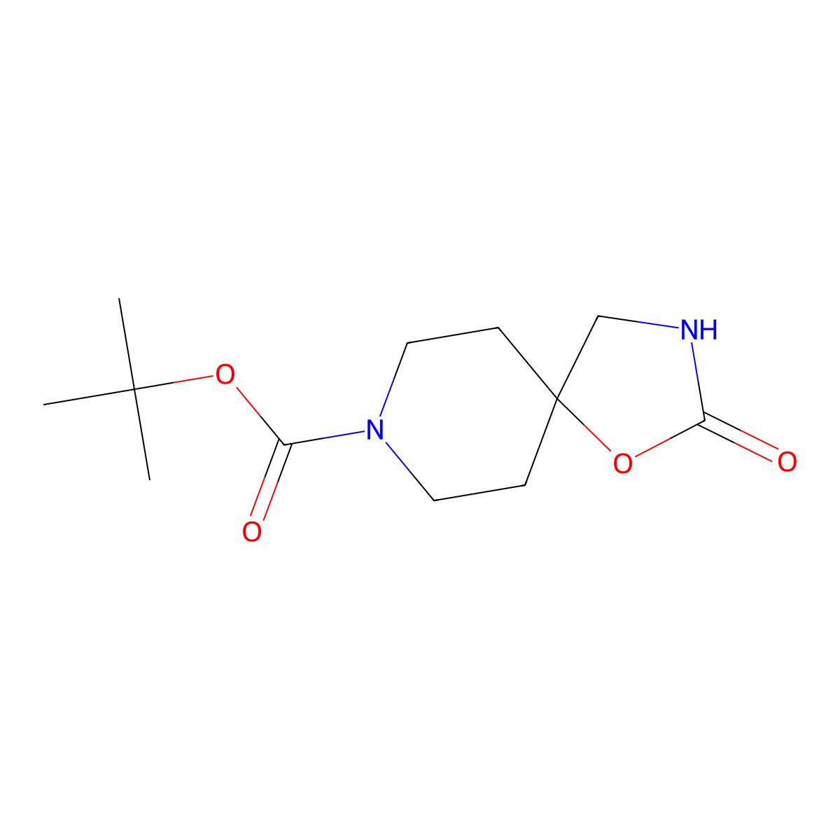 Tert-butyl 2-oxo-1-oxa-3,8-diazaspiro[4.5]decane-8-carboxylate molecular structure, CAS 169206-55-7