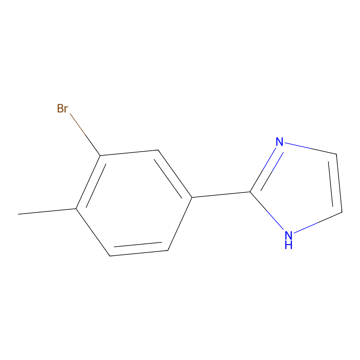 2-(3-Bromo-4-methylphenyl)-1H-imidazole molecular structure, CAS 1692062-73-9