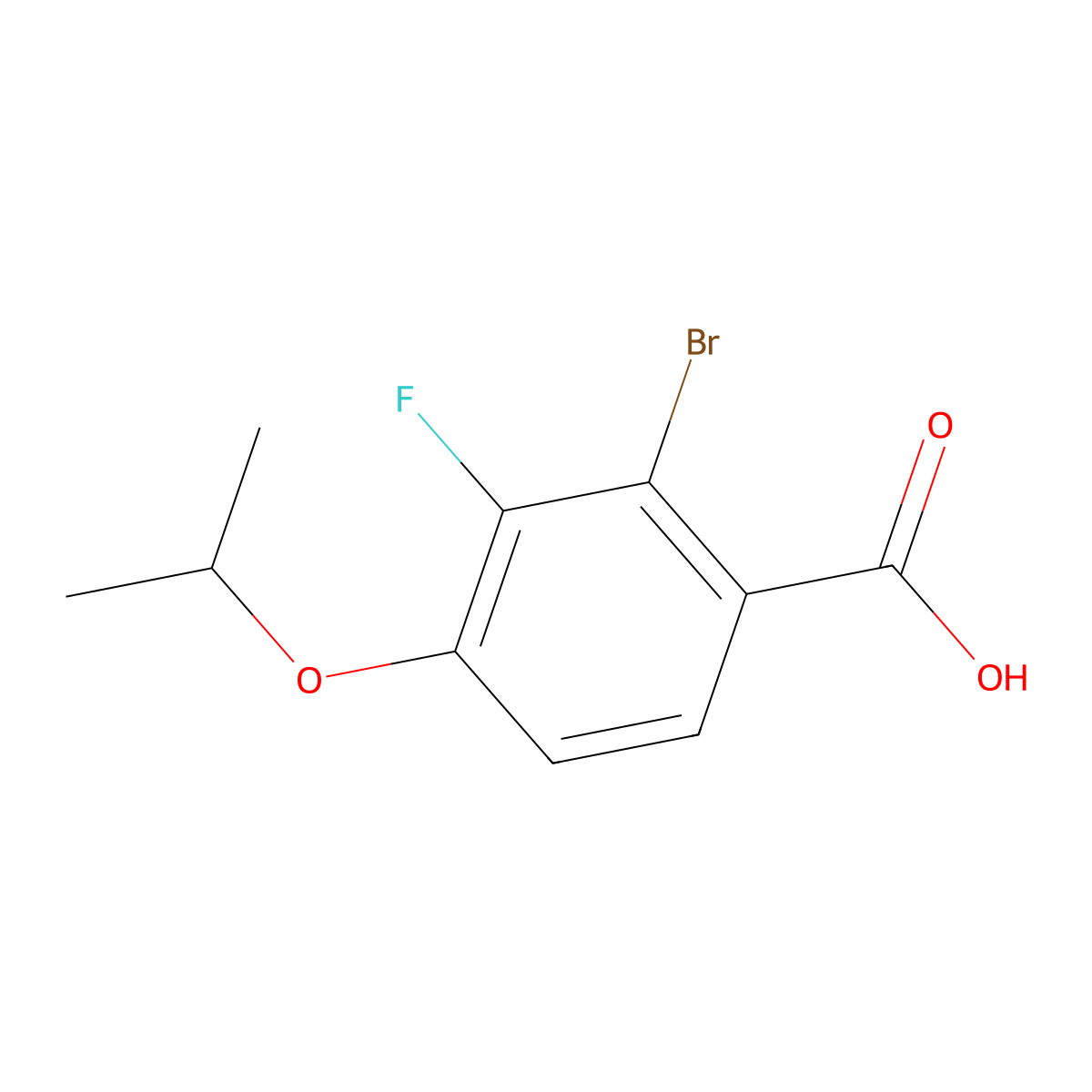 2-Bromo-3-fluoro-4-(propan-2-yloxy)benzoic acid molecular structure, CAS 1692064-62-2