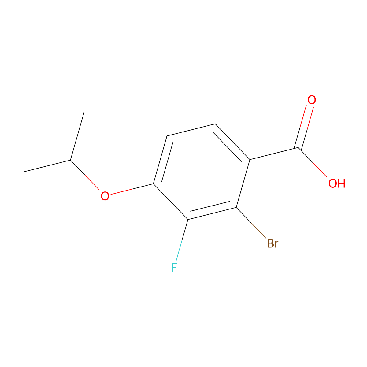 2-Bromo-3-fluoro-4-(propan-2-yloxy)benzoic acid molecular structure, CAS 1692064-62-2