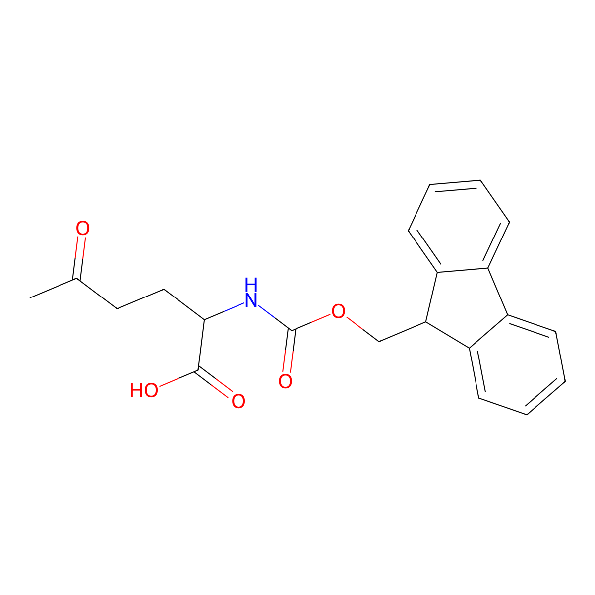 2-({[(9H-fluoren-9-yl)methoxy]carbonyl}amino)-5-oxohexanoic acid molecular structure, CAS 1692075-71-0
