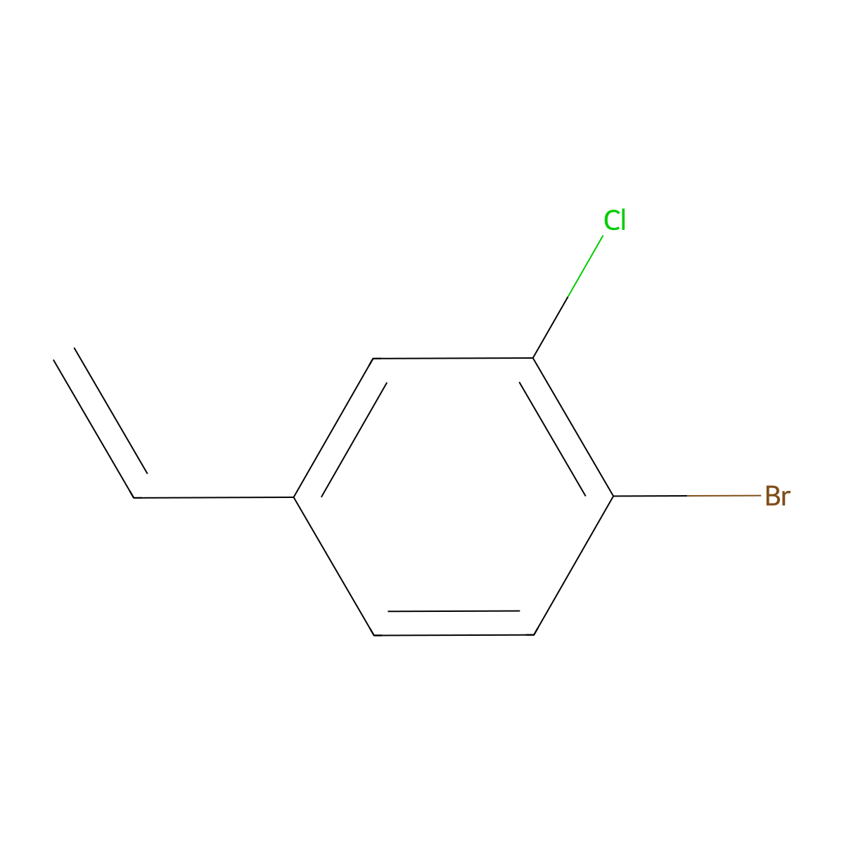 1-Bromo-2-chloro-4-ethenylbenzene molecular structure, CAS 1692077-74-9