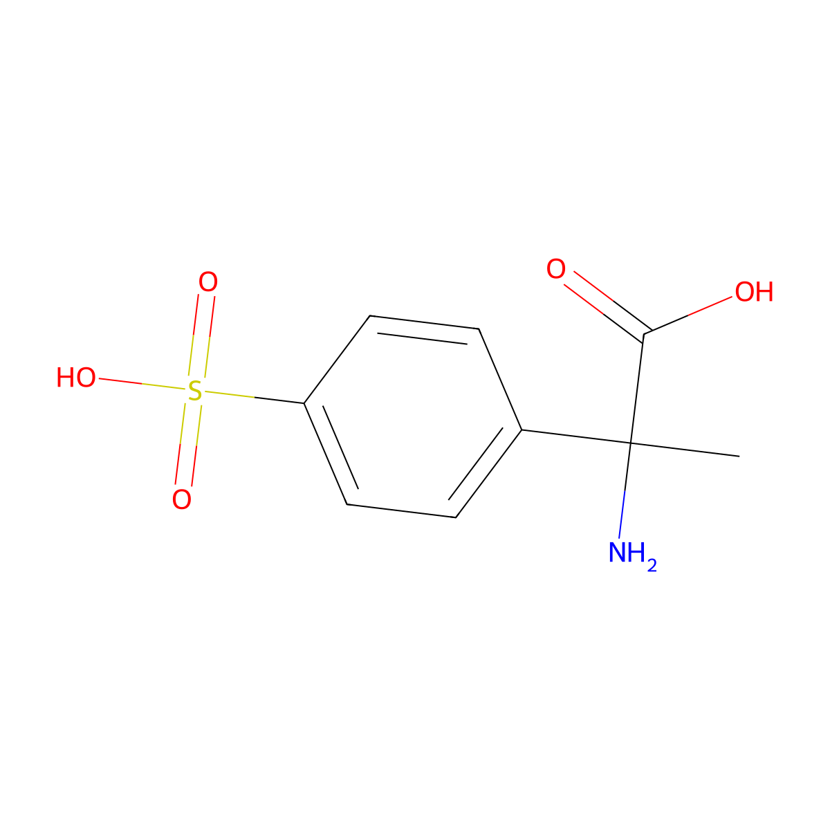 2-Amino-2-(4-sulfophenyl)propanoic acid molecular structure, CAS 169209-64-7