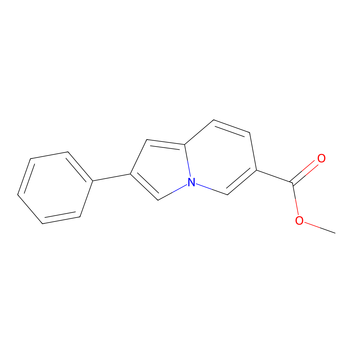 Methyl 2-phenylindolizine-6-carboxylate molecular structure, CAS 169210-31-5