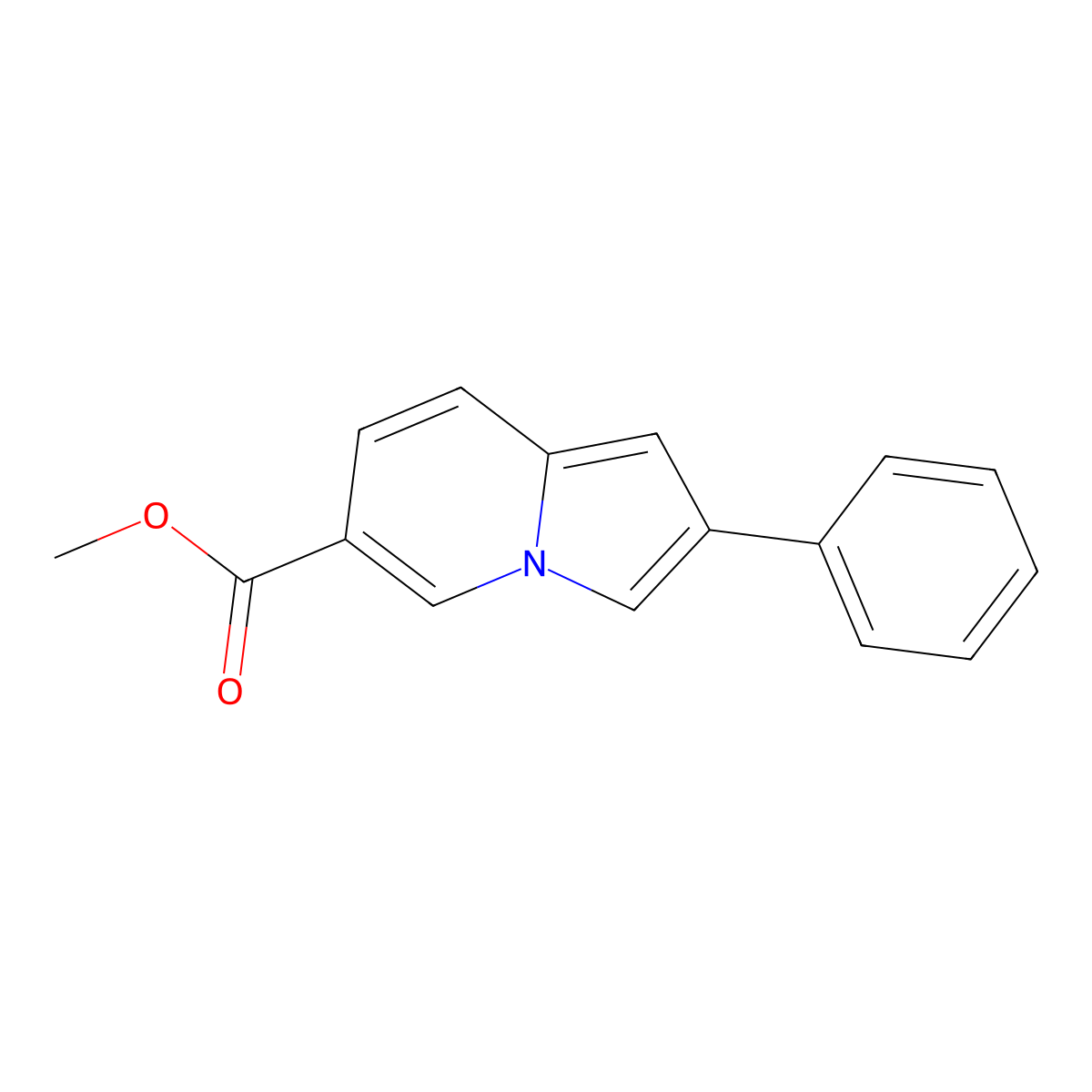 Methyl 2-phenylindolizine-6-carboxylate molecular structure, CAS 169210-31-5