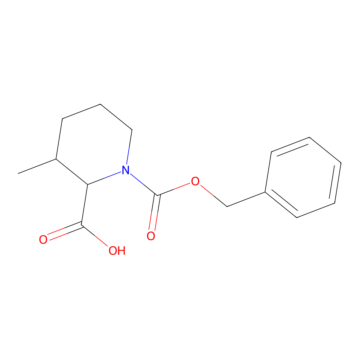 1-((Benzyloxy)carbonyl)-3-methylpiperidine-2-carboxylic acid molecular structure, CAS 1692110-84-1