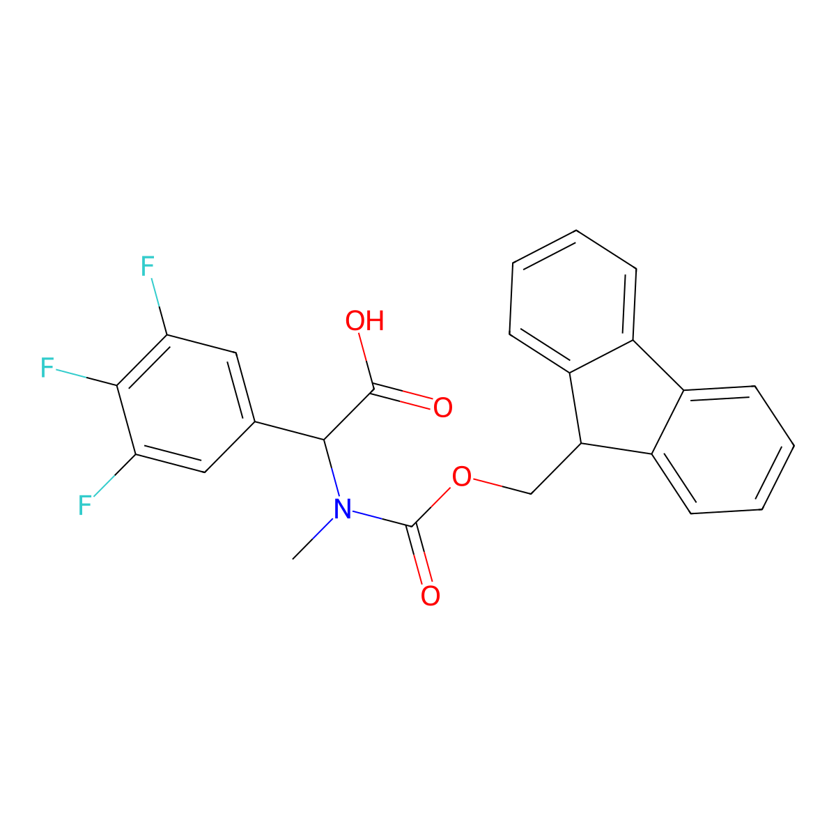 2-({[(9H-fluoren-9-yl)methoxy]carbonyl}(methyl)amino)-2-(3,4,5-trifluorophenyl)acetic acid molecular structure, CAS 1692111-81-1