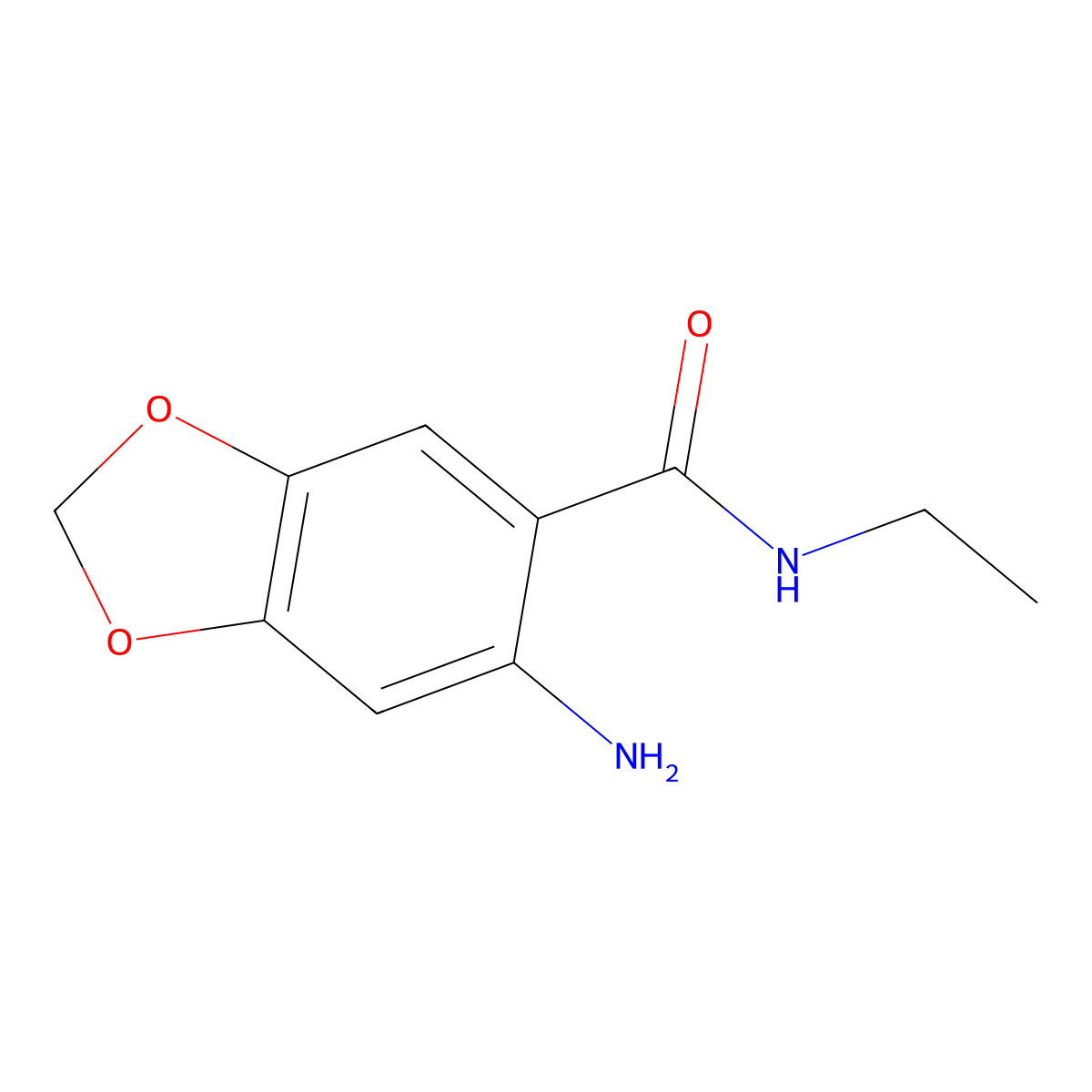 6-Amino-N-ethyl-1,3-benzodioxole-5-carboxamide molecular structure, CAS 1692143-35-3