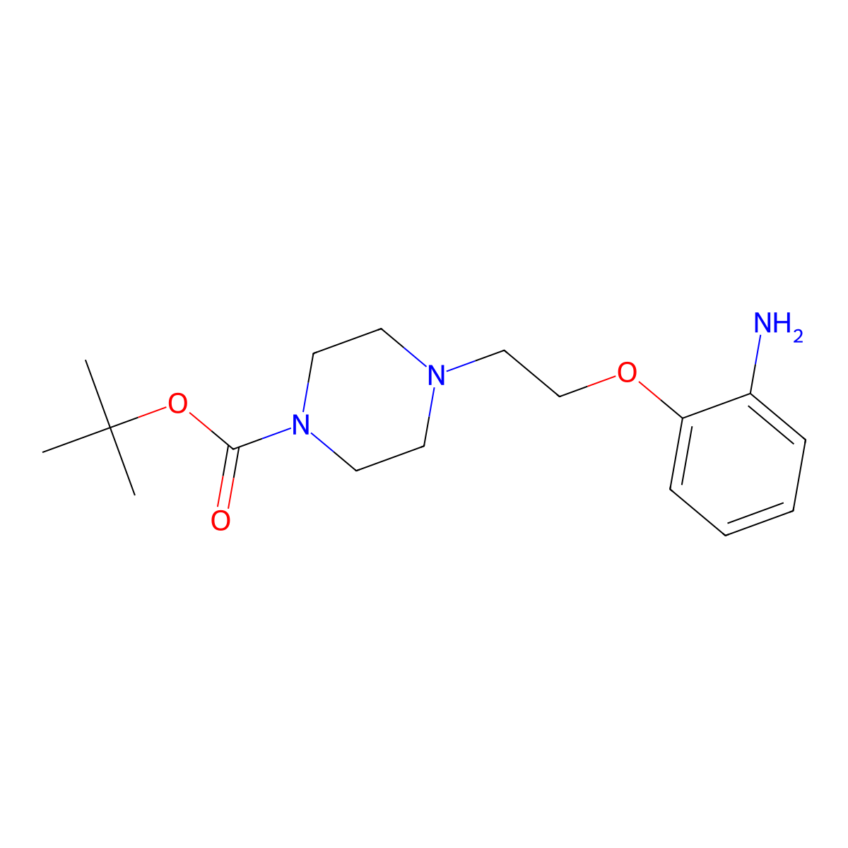 Tert-butyl 4-(2-(2-aminophenoxy)ethyl)piperazine-1-carboxylate molecular structure, CAS 1692150-56-3